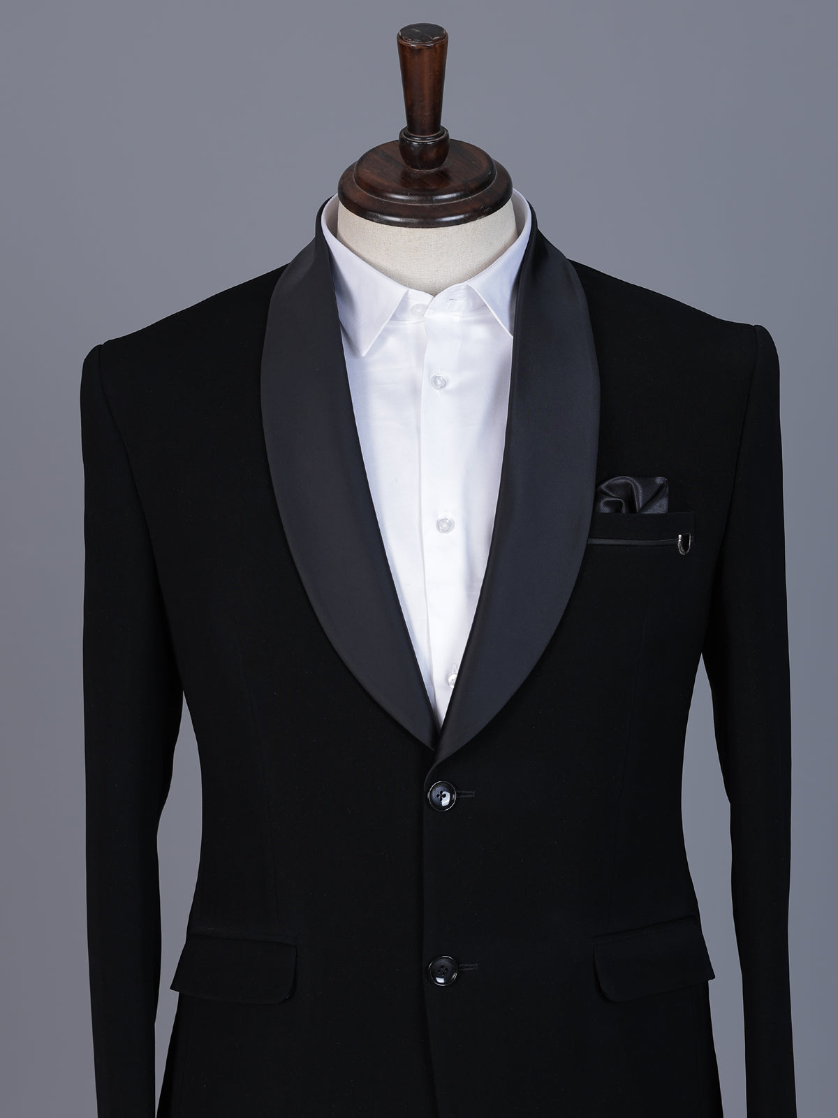 Black terry rayon blazer for formal wear