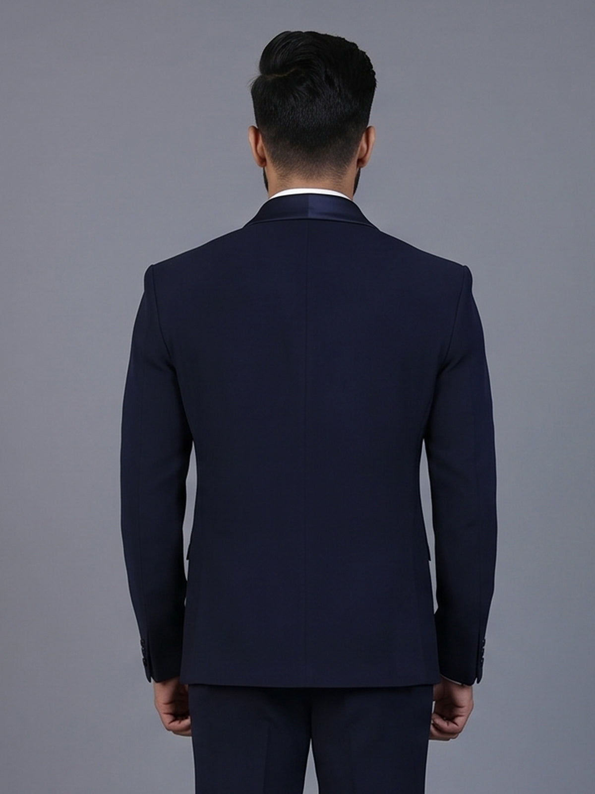 Navy terry rayon blazer for formal occasions