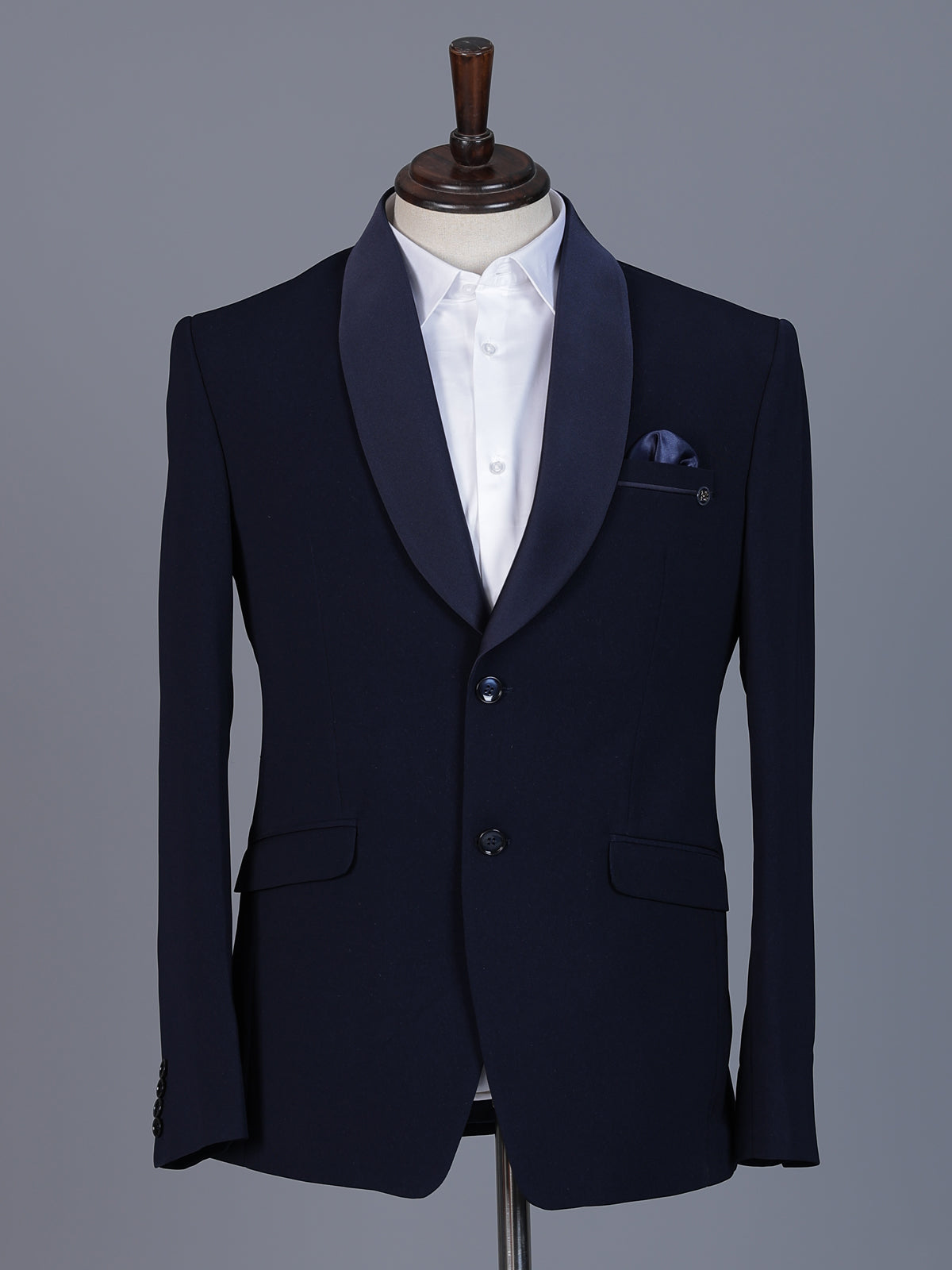 Navy terry rayon blazer for formal occasions