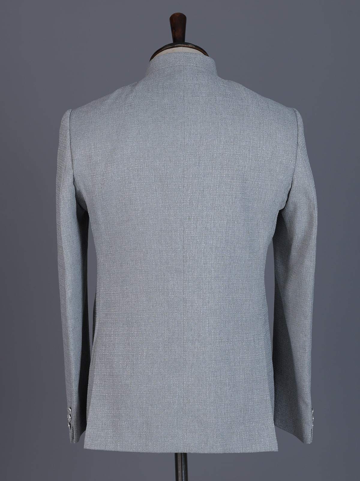 Grey linen silk blazer for reception wear