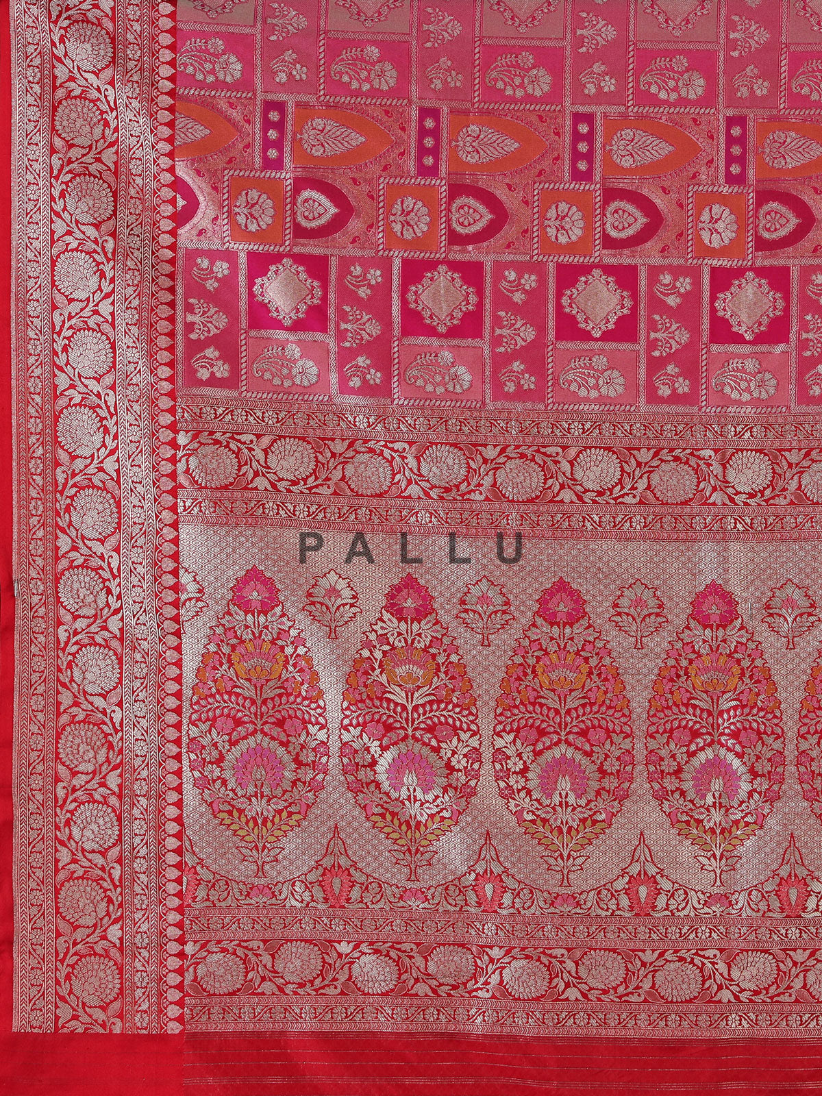 Rani pink banarasi silk saree with rich zari work for weddings
