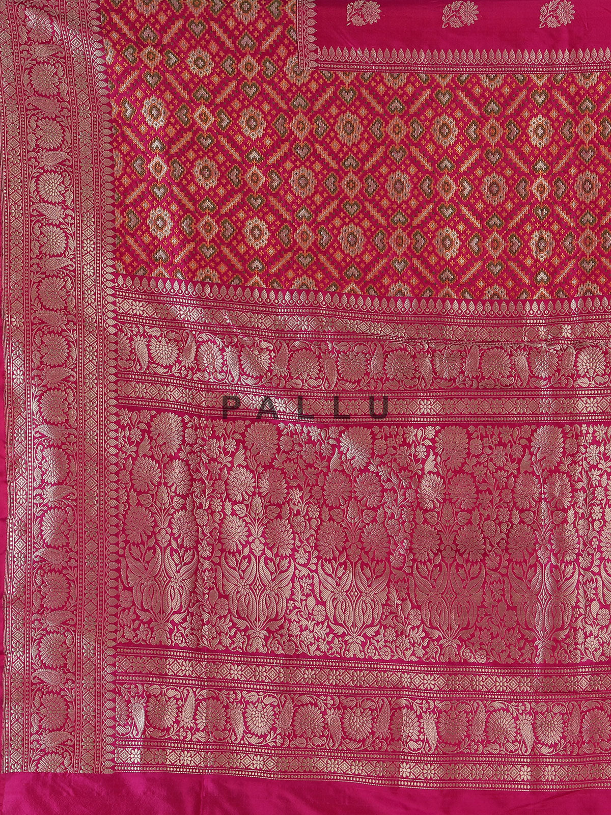 Rani pink banarasi silk saree perfect for wedding celebrations