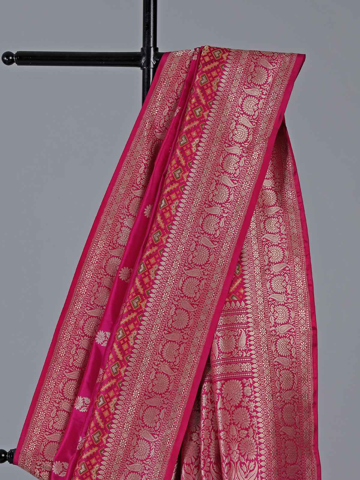 Rani pink banarasi silk saree perfect for wedding celebrations
