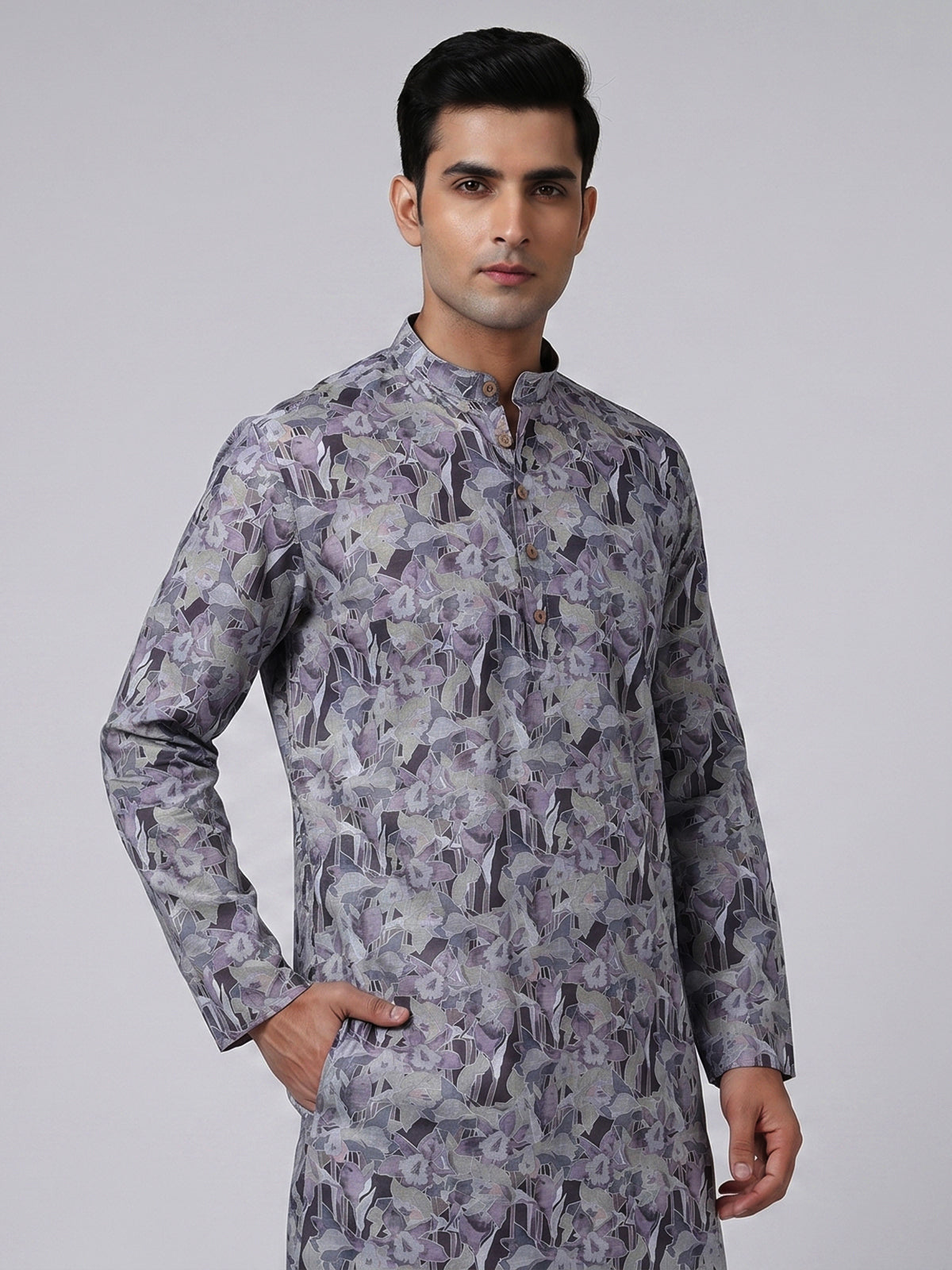 Multicolor cotton printed kurta suit for men