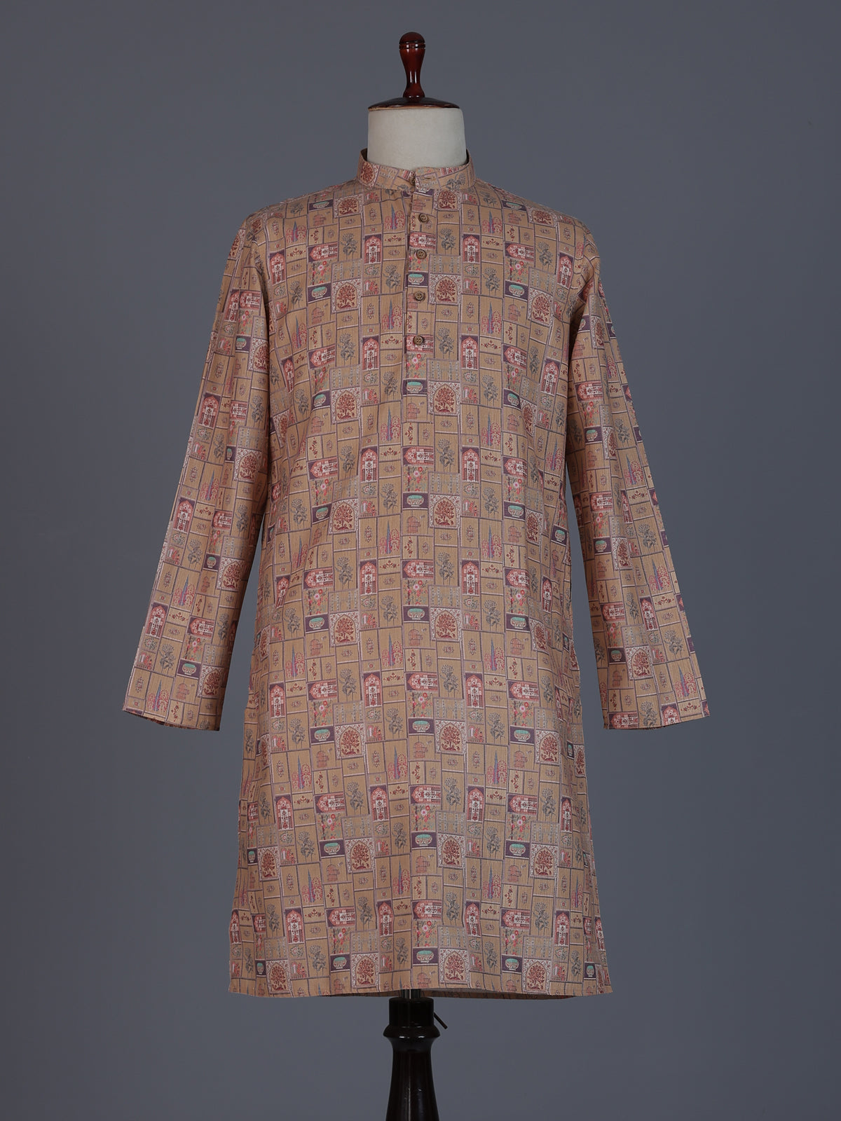 Light brown festive wear kurta suit in linen