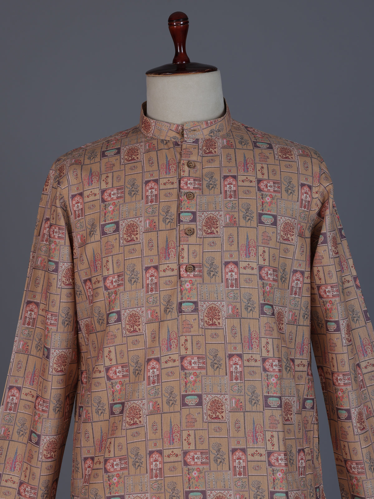 Light brown festive wear kurta suit in linen