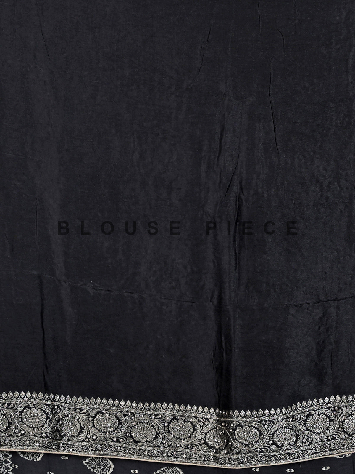 Black dola silk saree with diamond zari butta detailing
