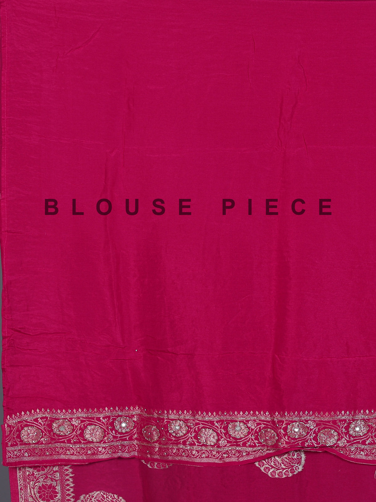 Pink wedding wear dola silk saree with rich embellished border
