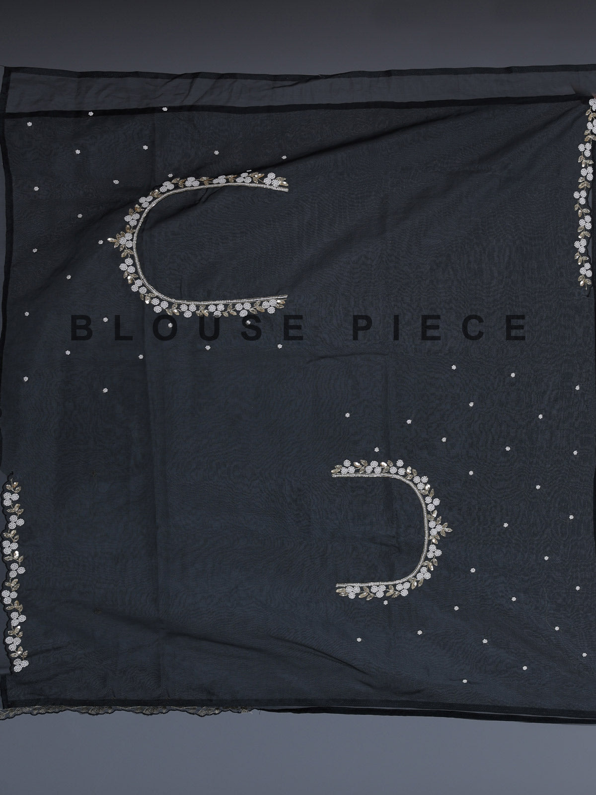 Black organza tissue saree with cutdana and sequins sparkle