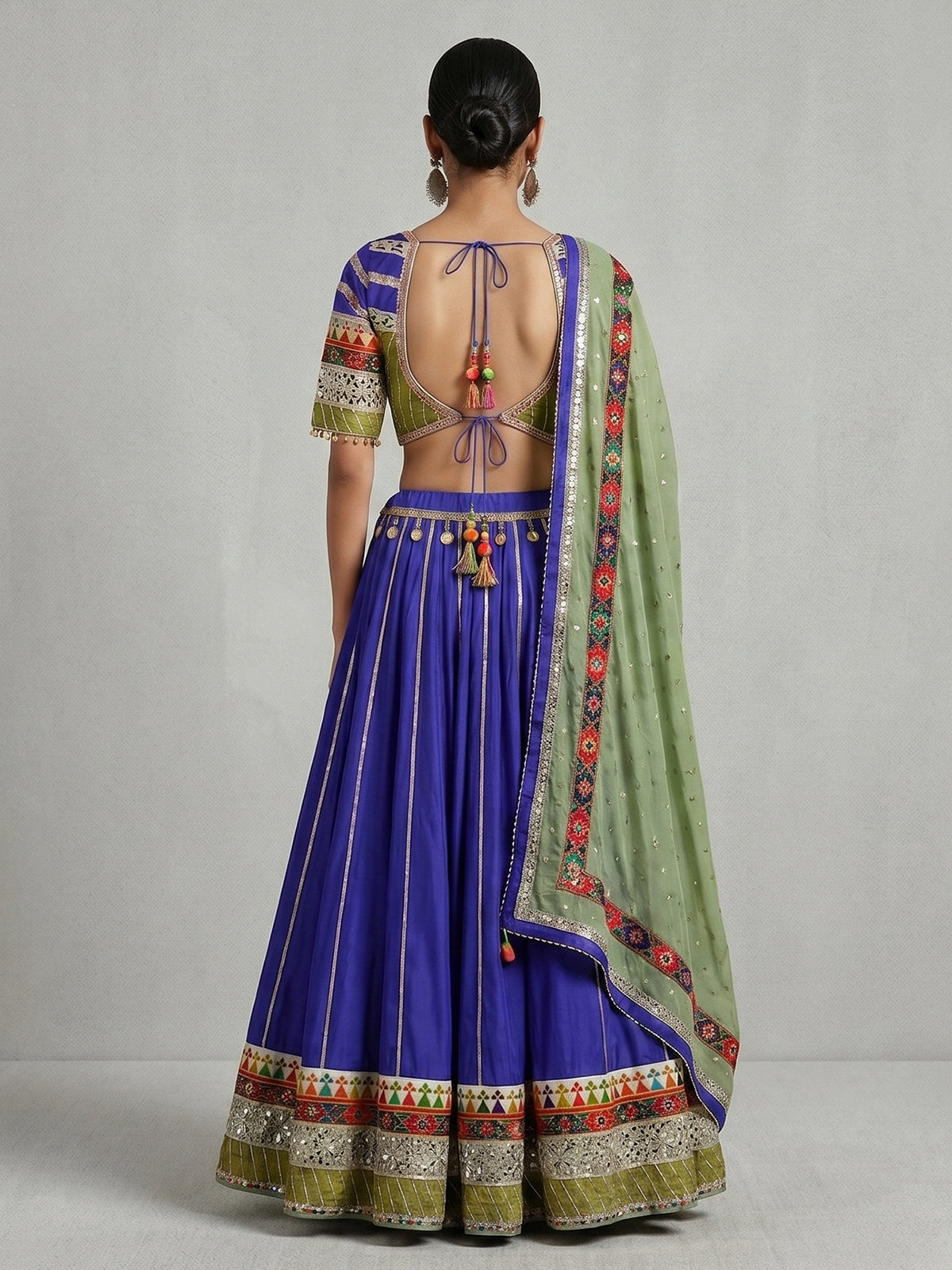 Royal blue garba festive lehenga choli