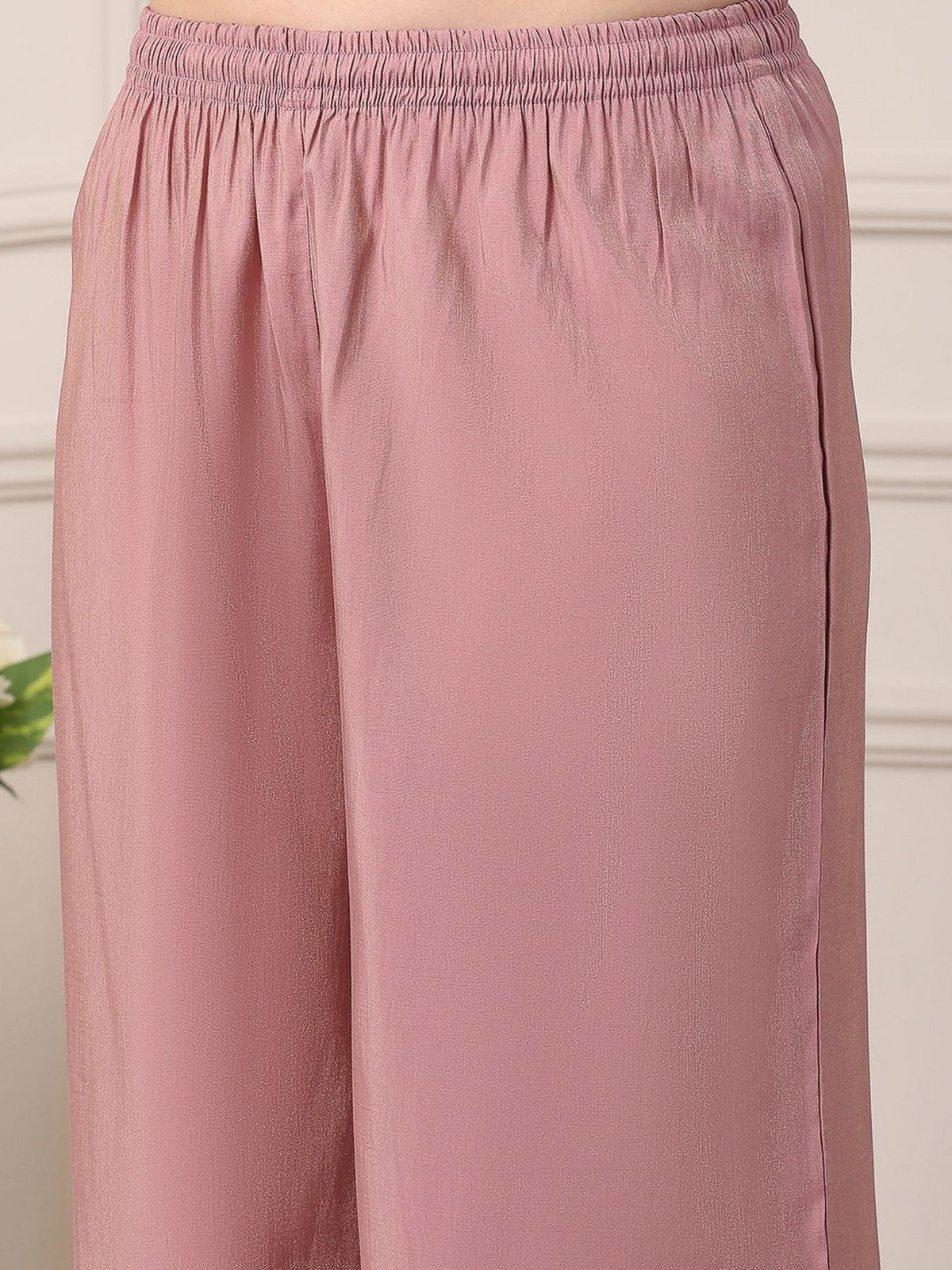 Pink sequin embellished straight fit festive elegance