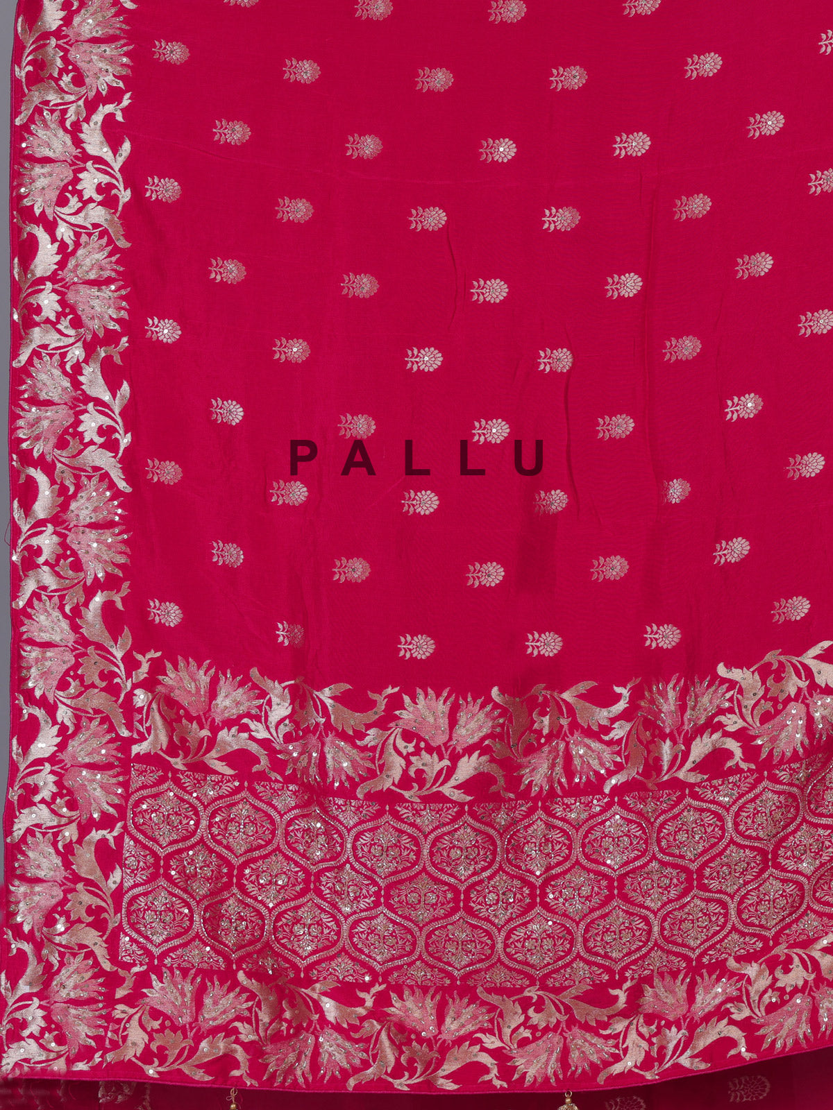Rani pink silk festive wear saree