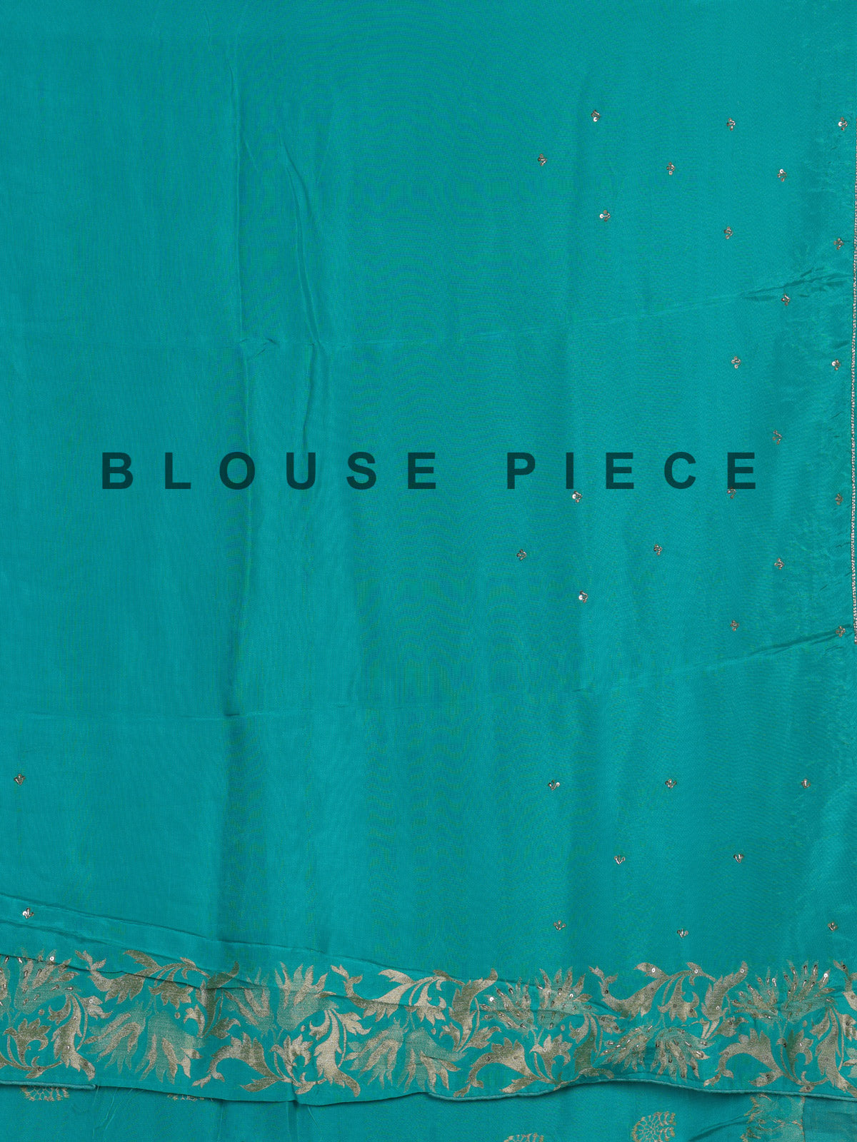 Turquoise blue silk festive saree