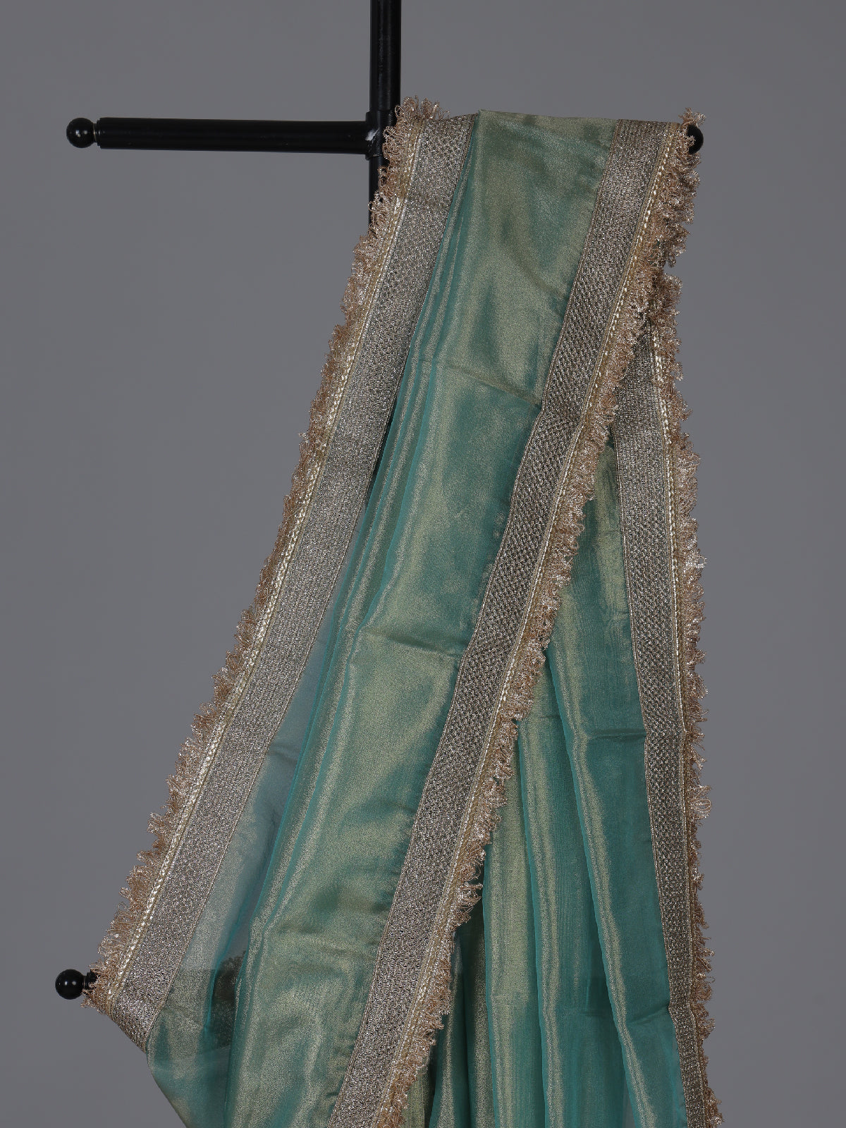 Blue woven elegance festive semi soft tissue saree