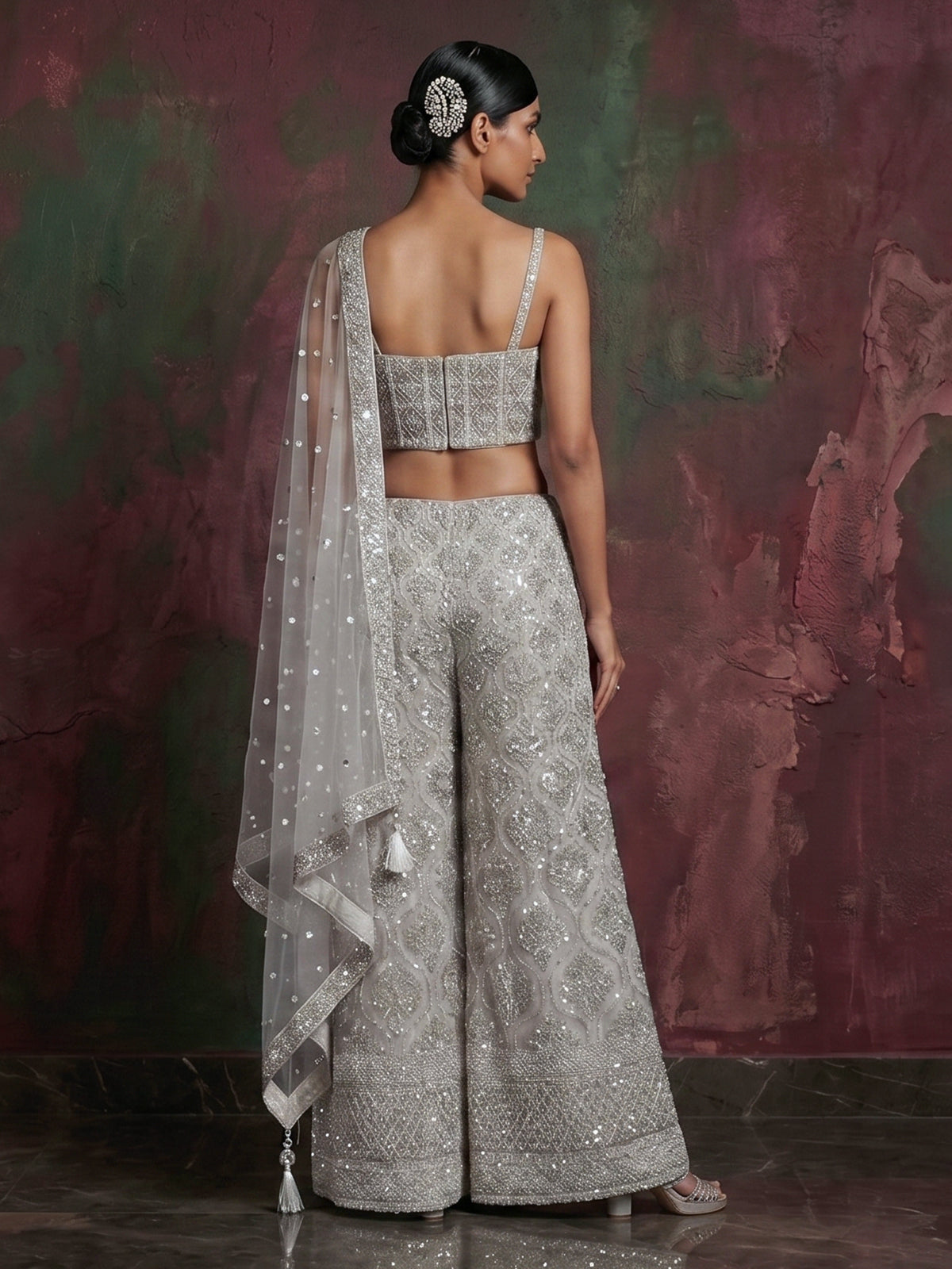 Beige radiant sparkle designer salwar suit
