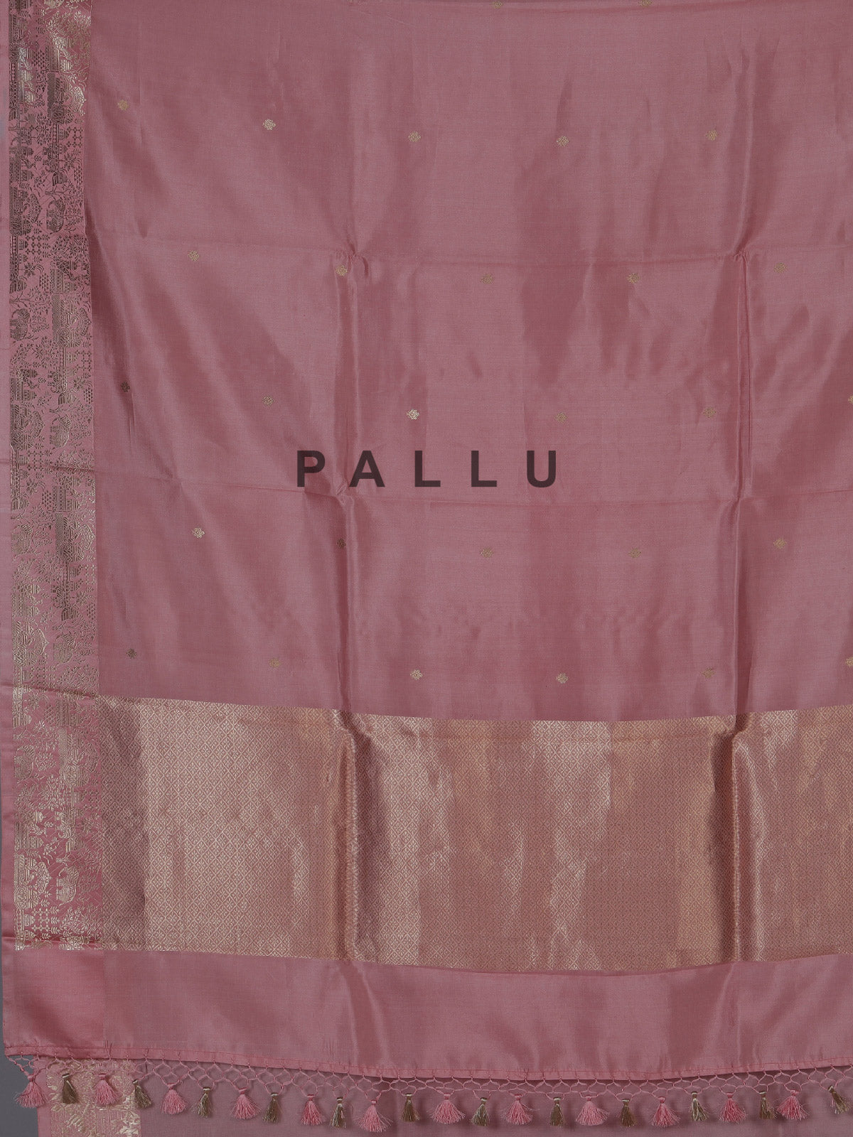 Pink elegant floral zari woven festive saree