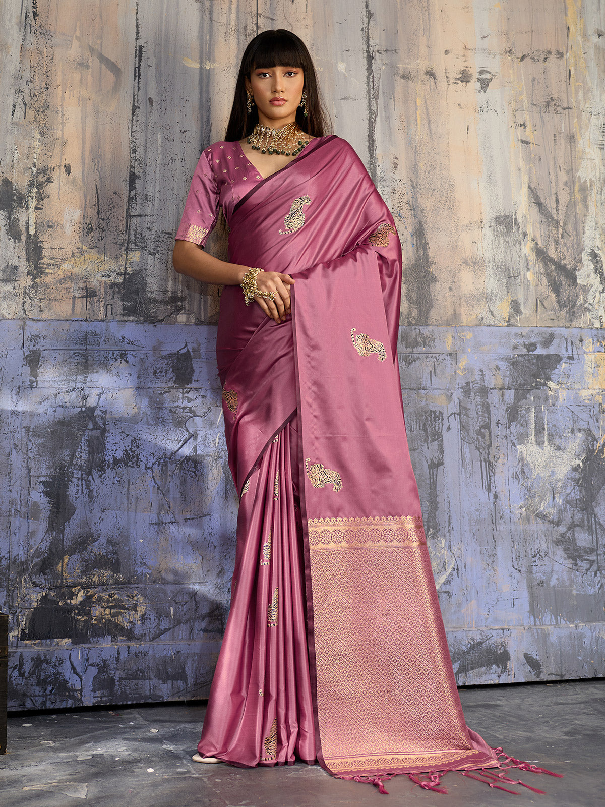 Pink radiant handloom wedding saree glamour statement