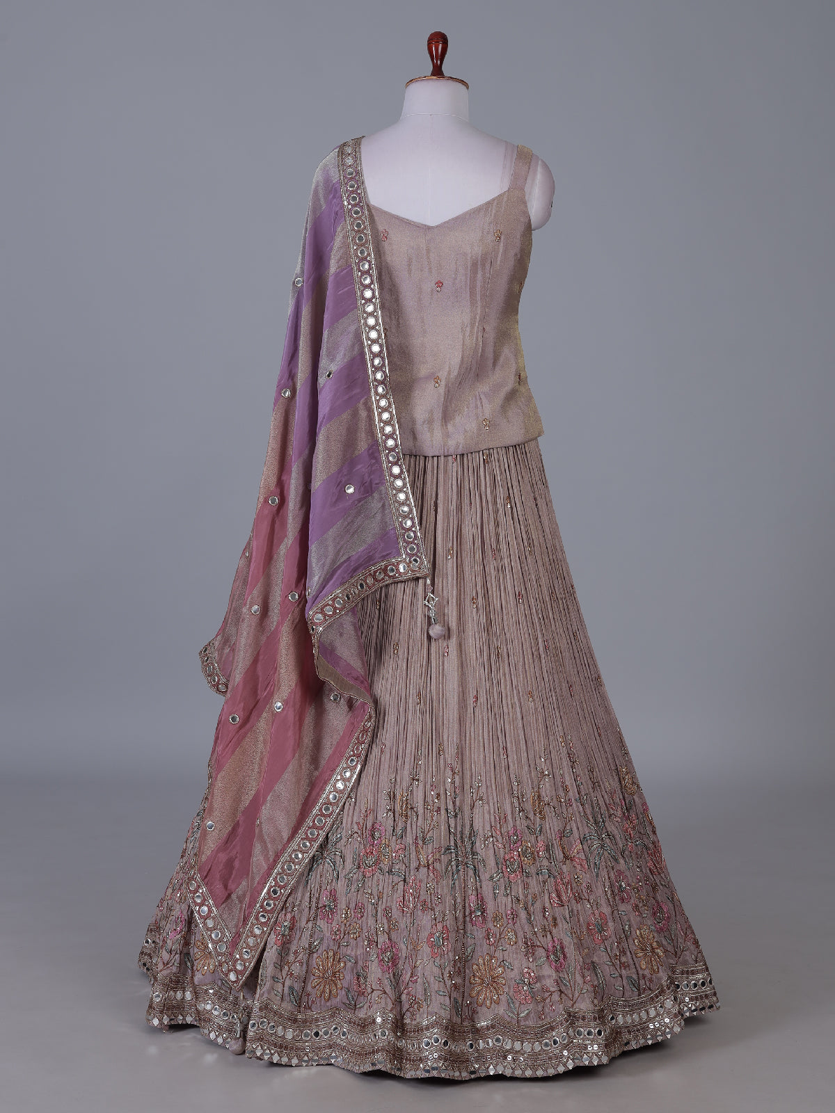 Light purple floral peplum lehenga graceful romance