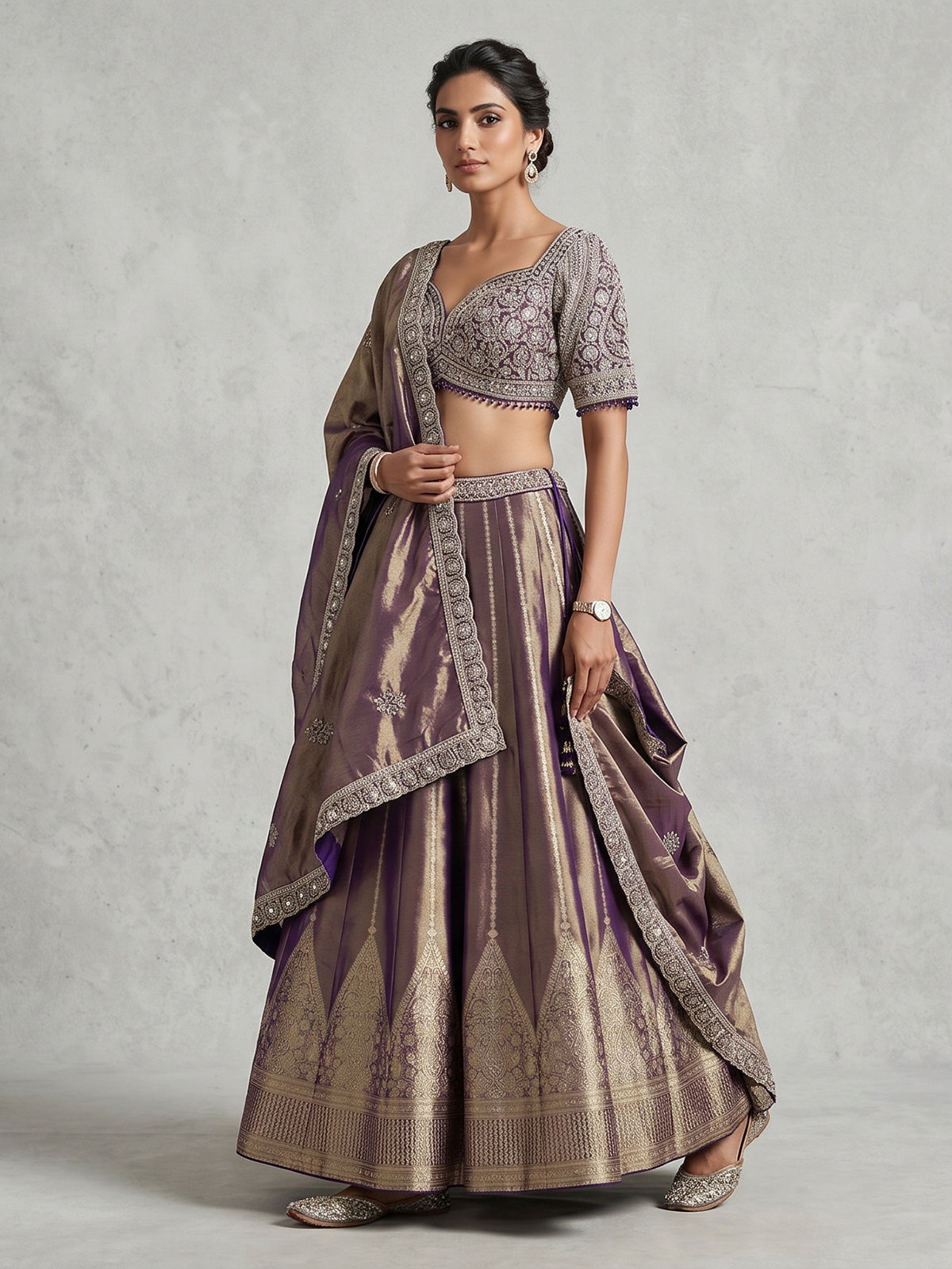 Pastel purple royal wedding wear lehenga choli