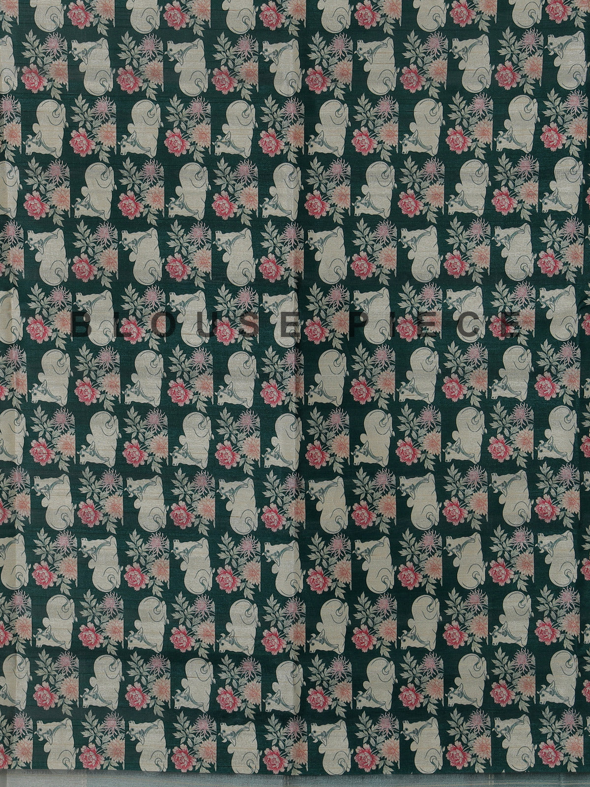 Green kamdhenu lotus festive silk saree