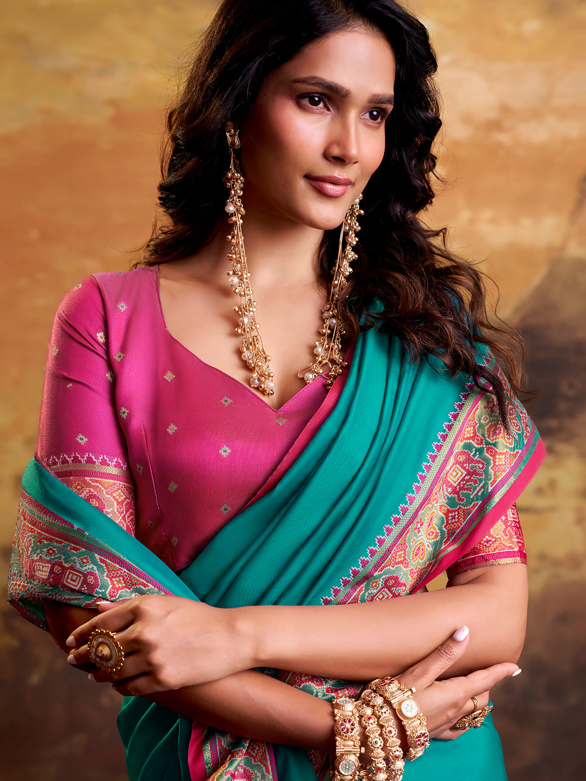 Sky blue artisan patola silk saree