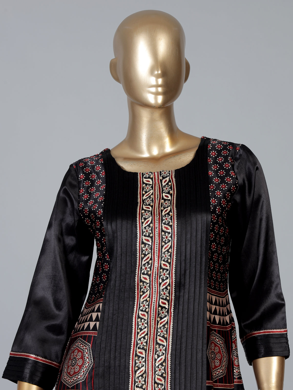 Black satin silk festive palazzo suit design