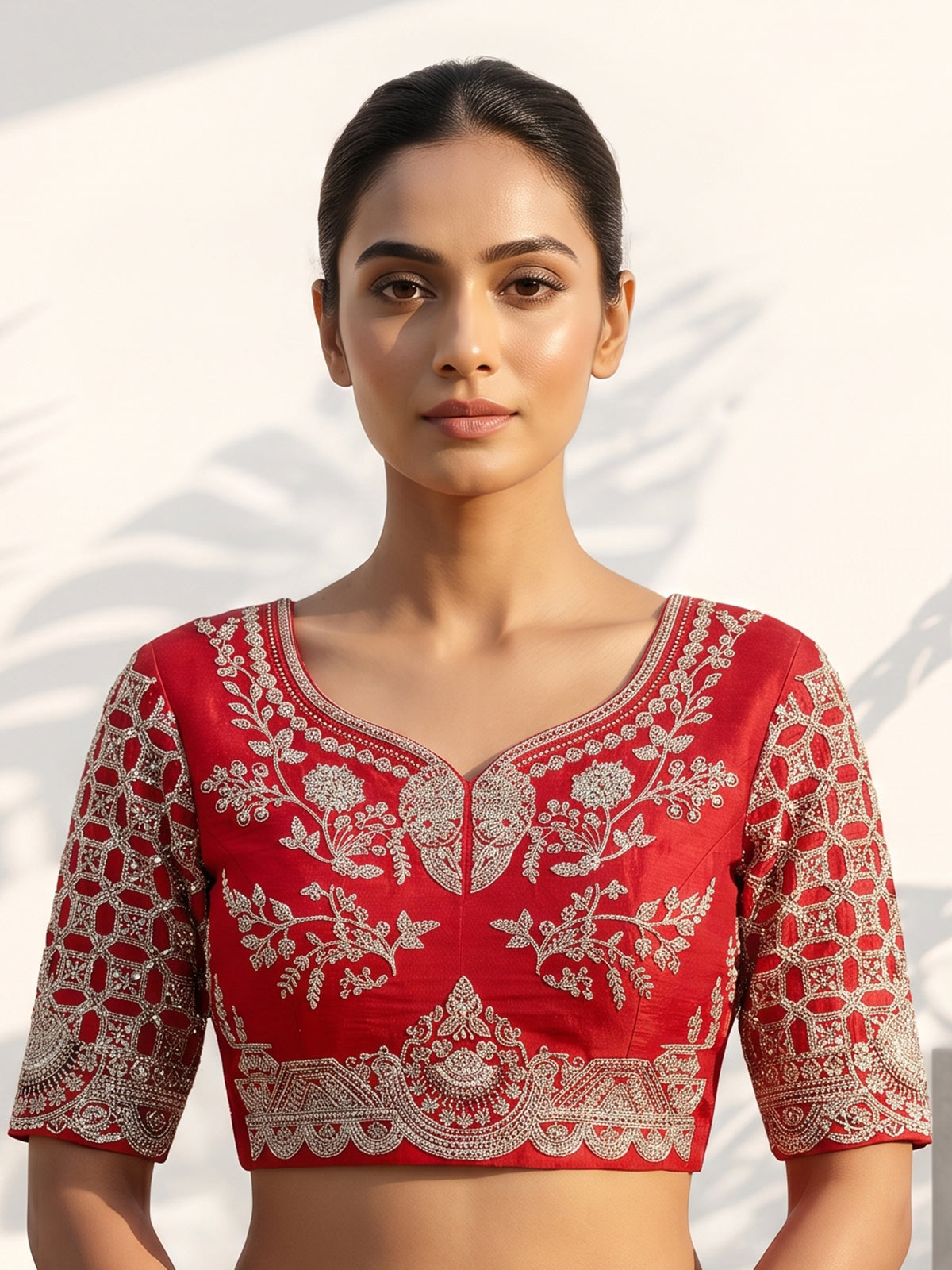 Red raw silk heavy bridal lehenga choli design