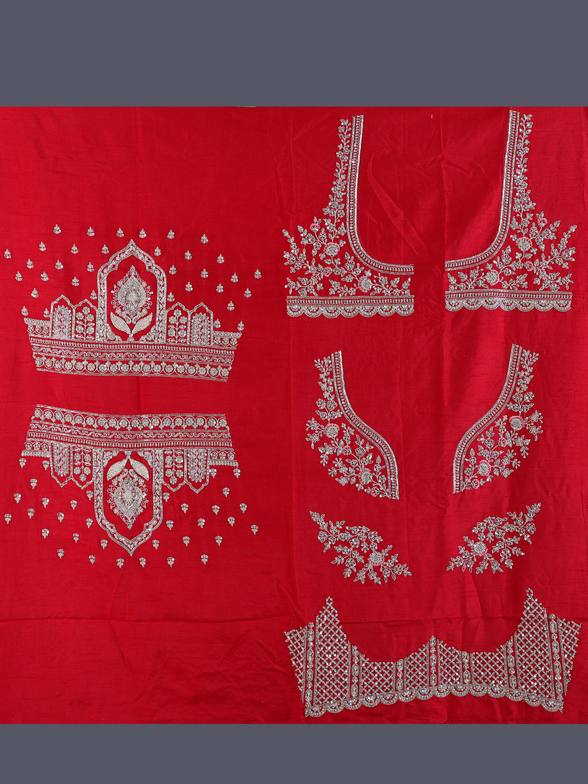 Red elegant banarasi silk lehenga choli with dupatta