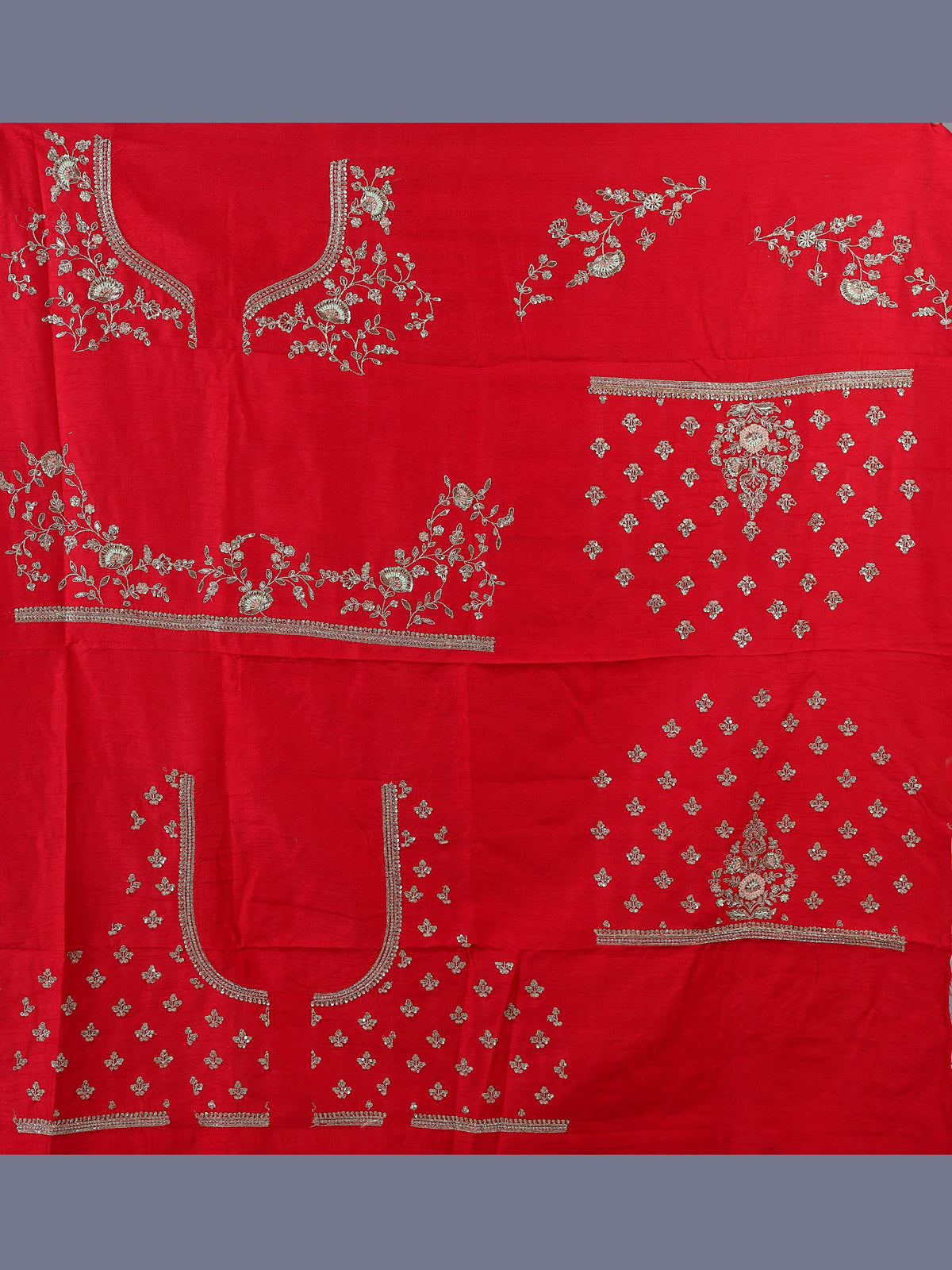 Red premium bridal raw silk lehenga choli