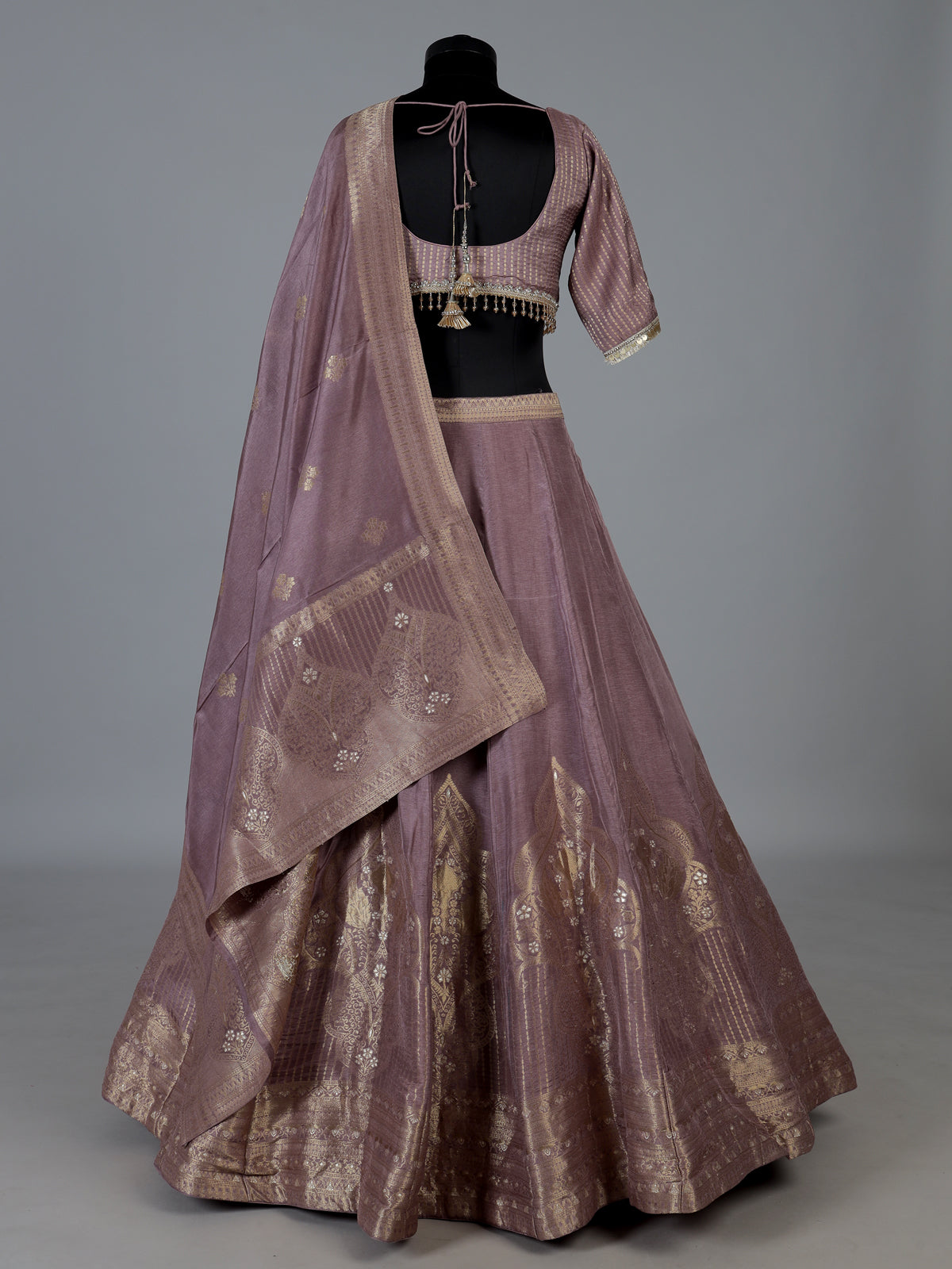 Purple designer dupion silk lehenga choli