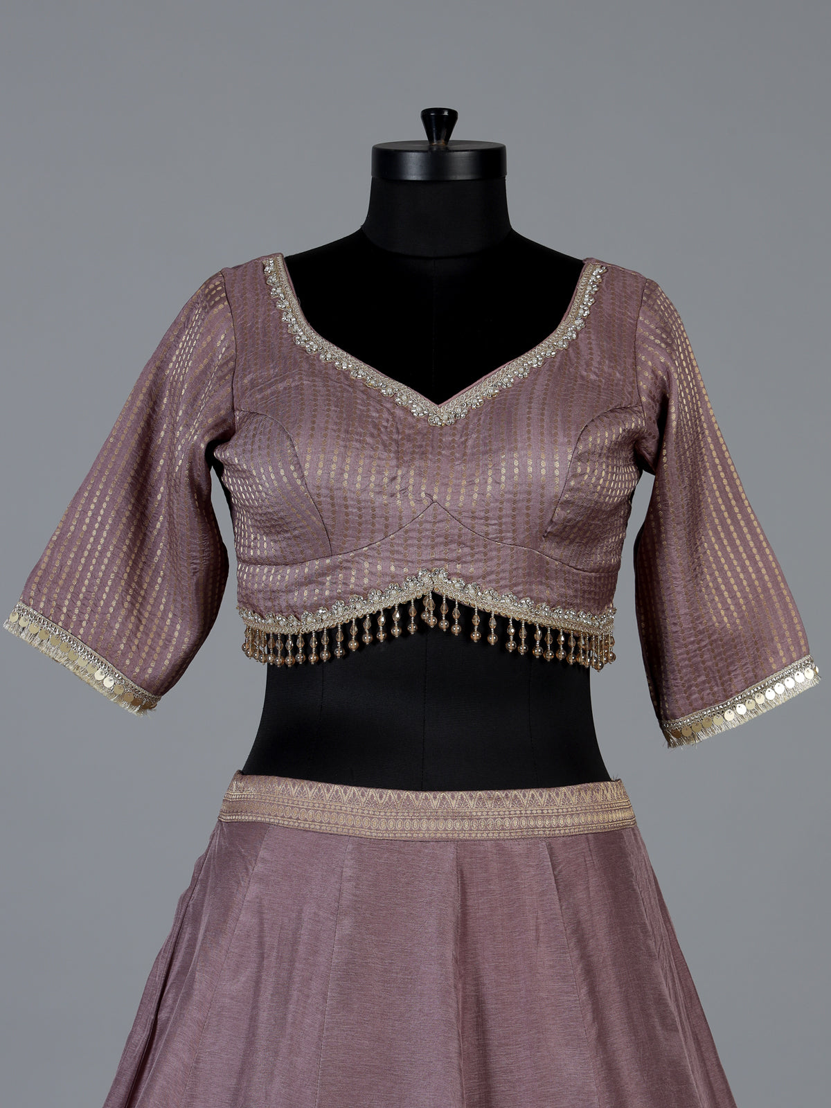 Purple designer dupion silk lehenga choli