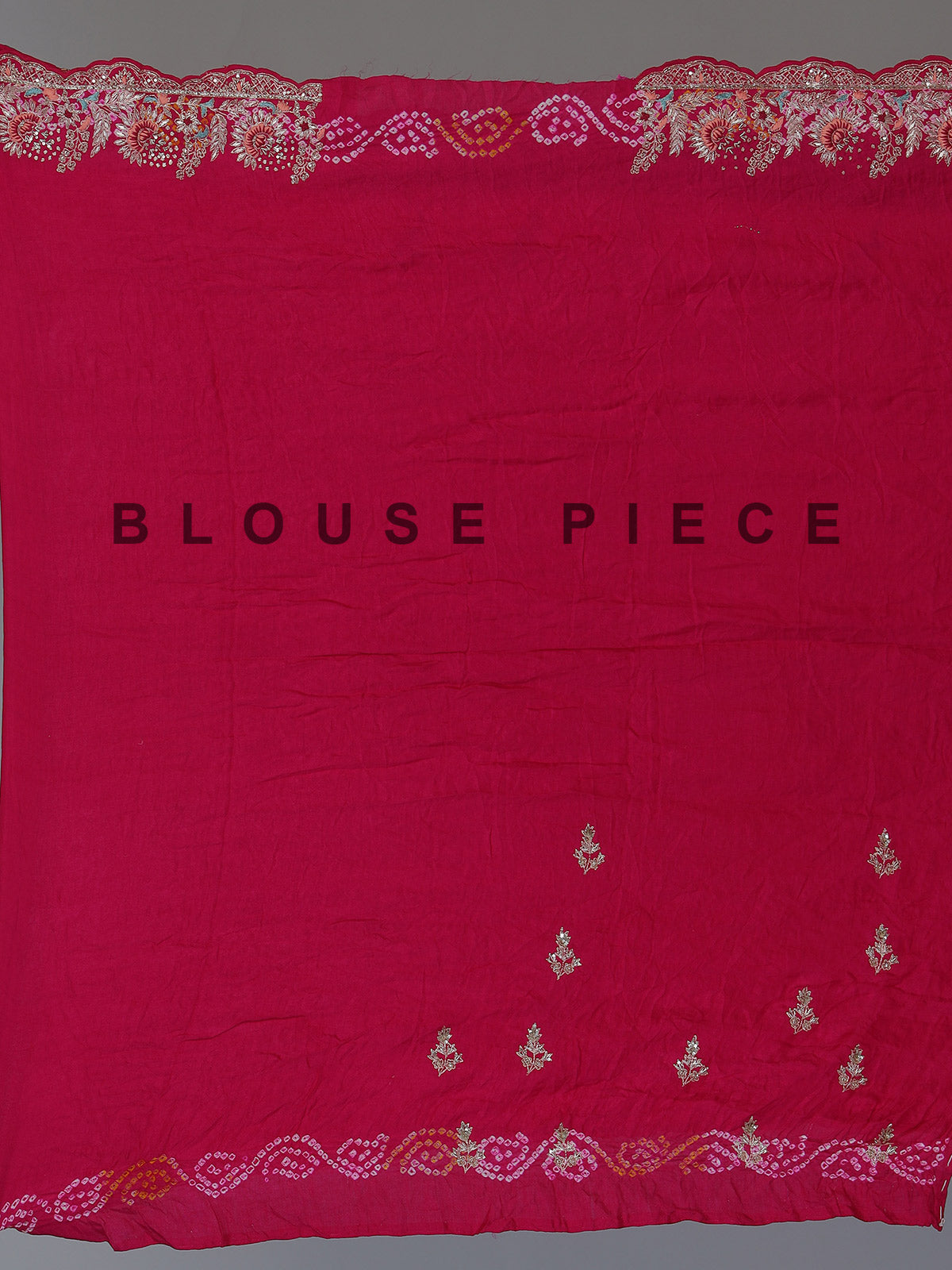Pink bandhani gajji silk designer bridal saree elegance