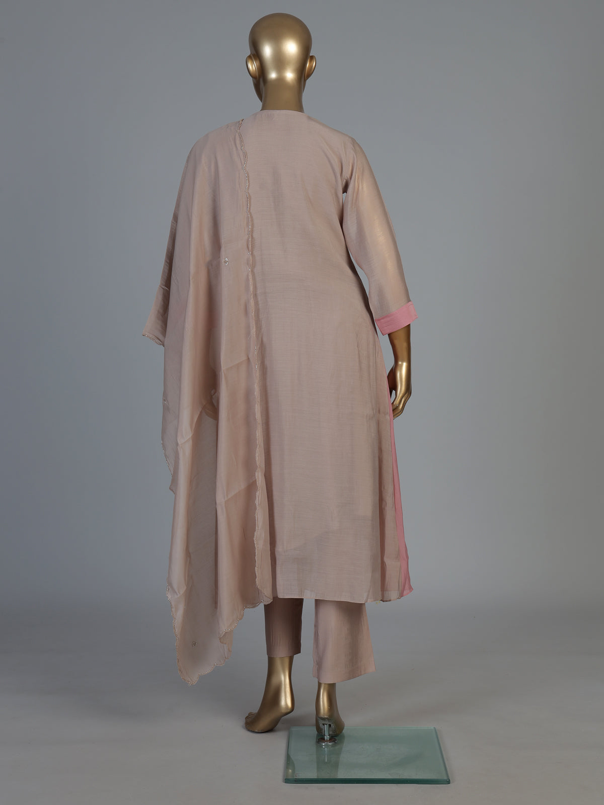 Beige designer kurti set with timeless ethnic glamour