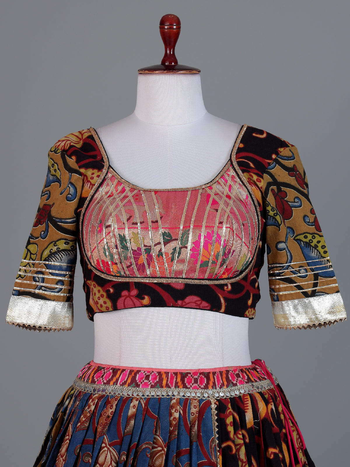 Multicolor cotton printed navratri lehenga choli