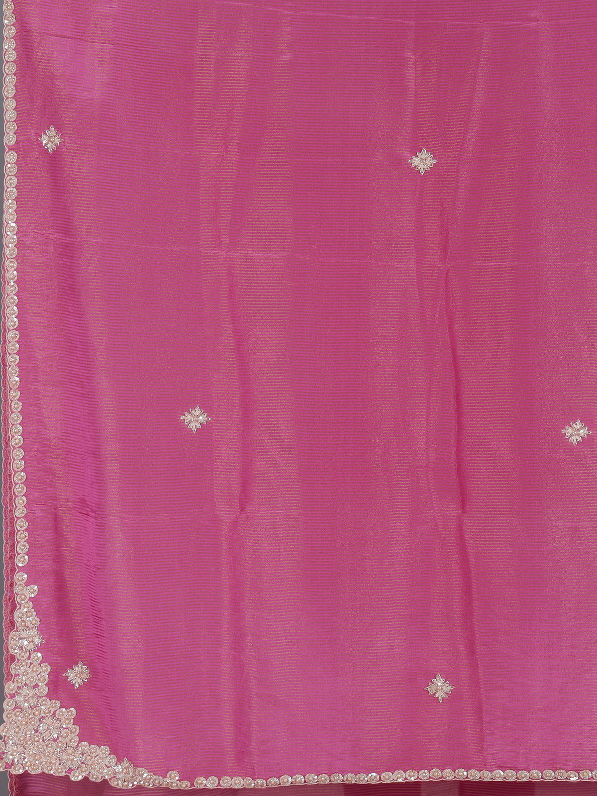 Designer rani pink festive dola tissue silk saree for women