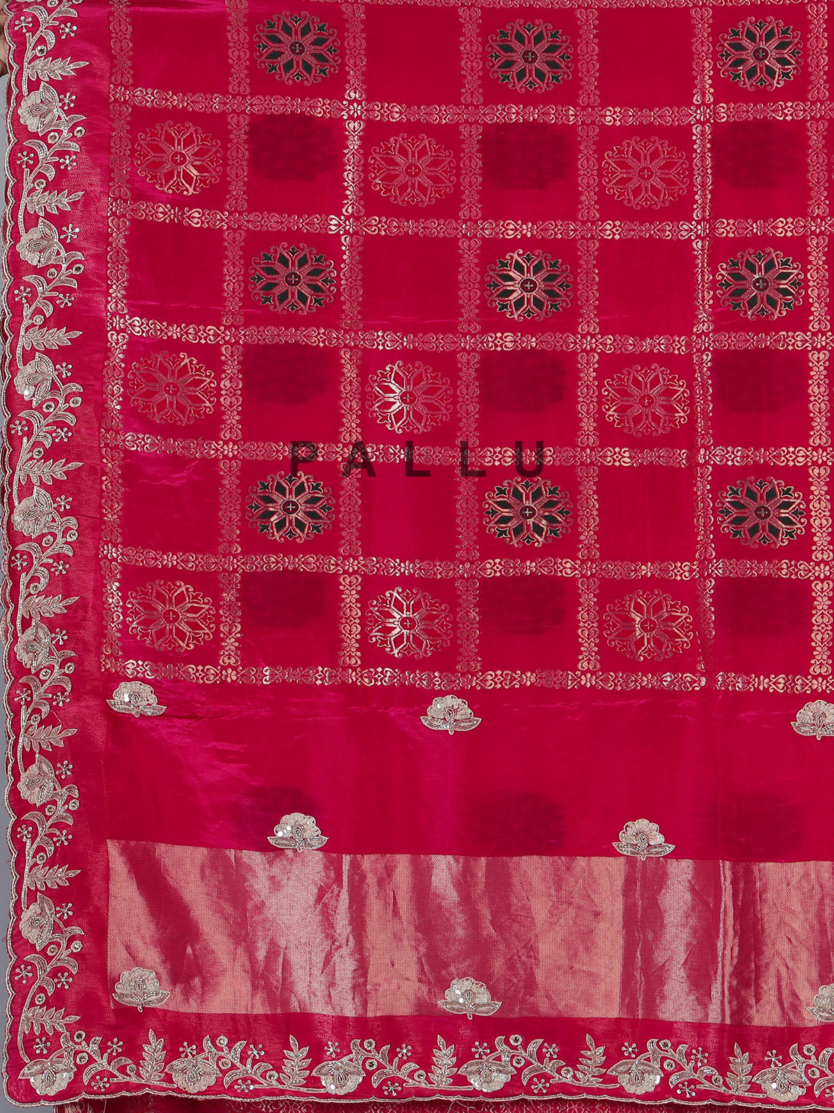 Rani pink dola silk elegant saree for festive and wedding celebrations