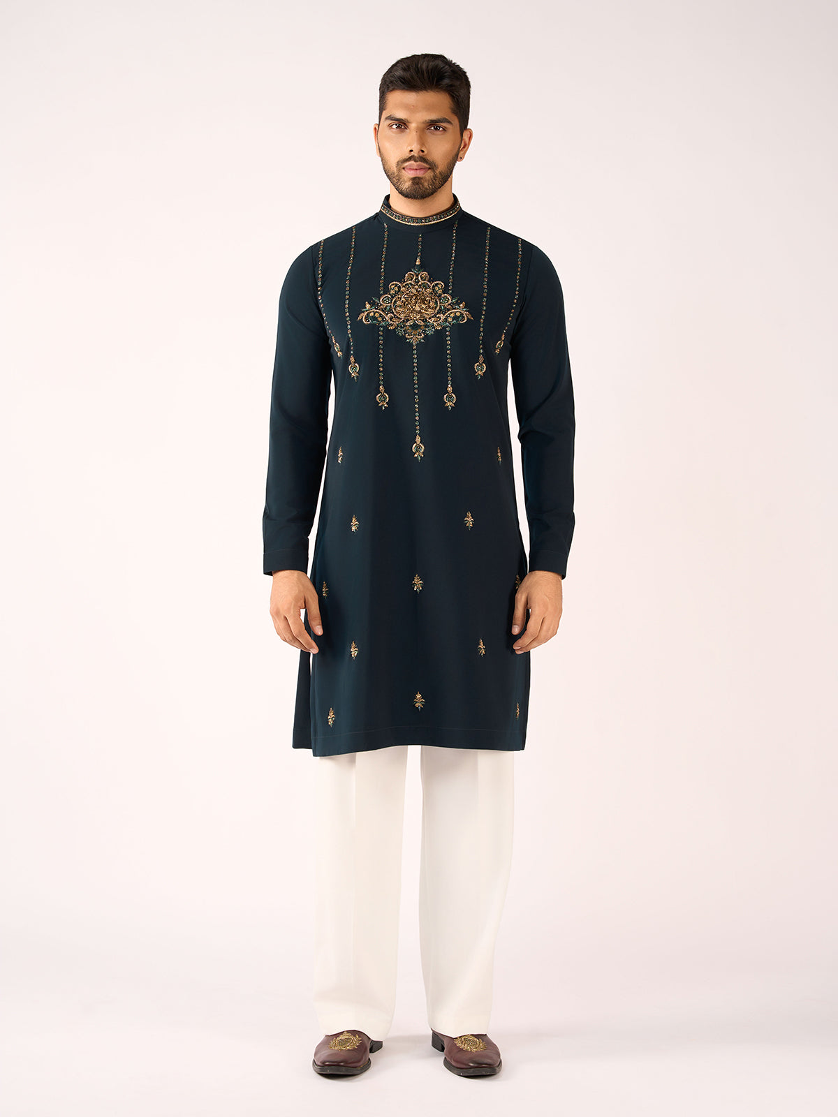 Rama blue terry rayon royal festive attire for men