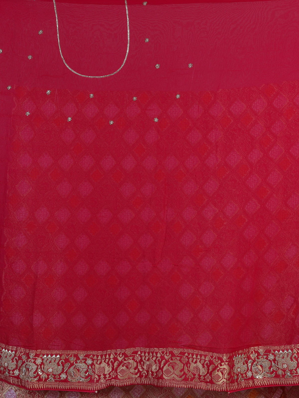 Rani pink bandhani georgette designer saree
