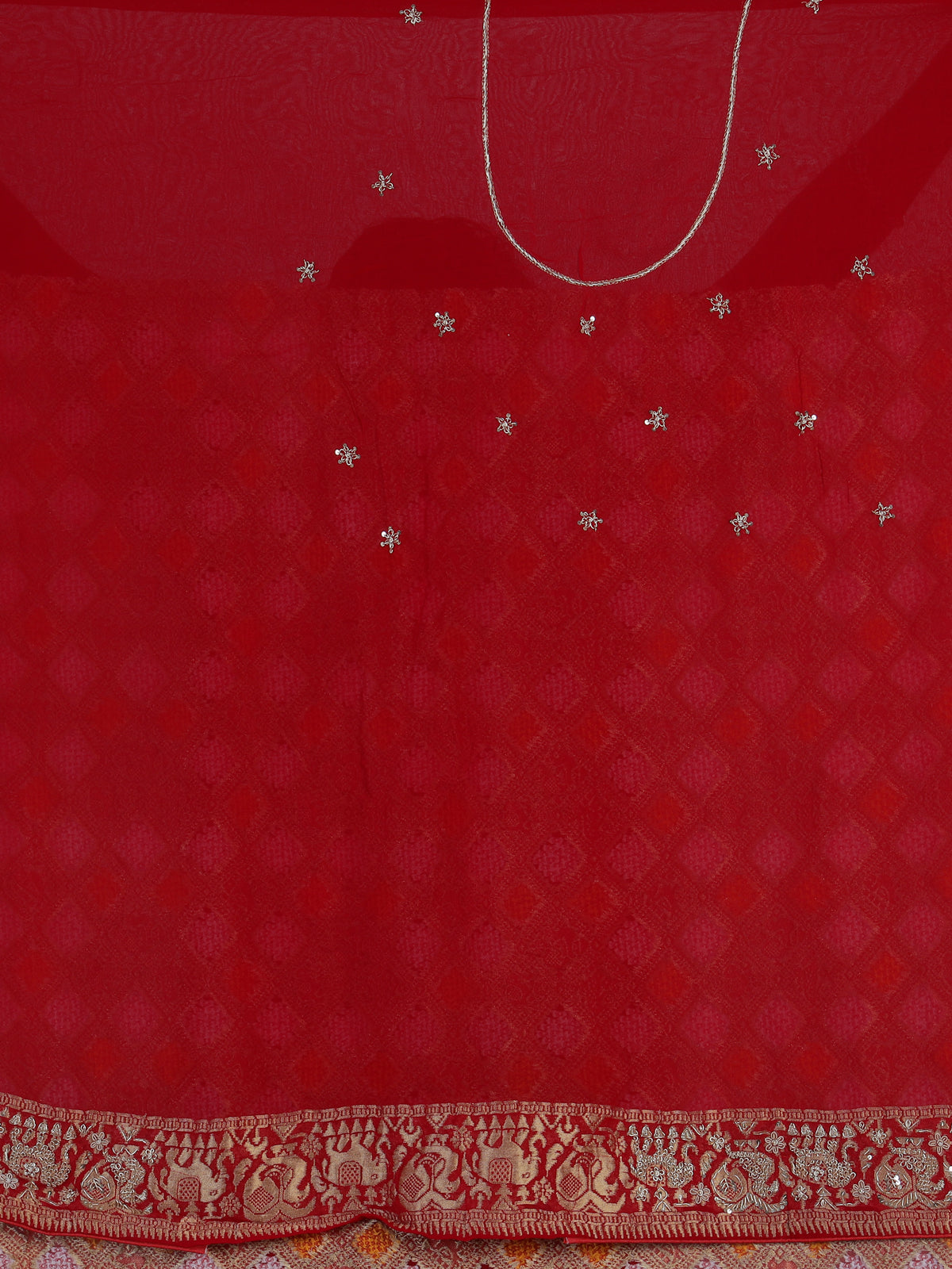 Red bandhani georgette heritage festive saree