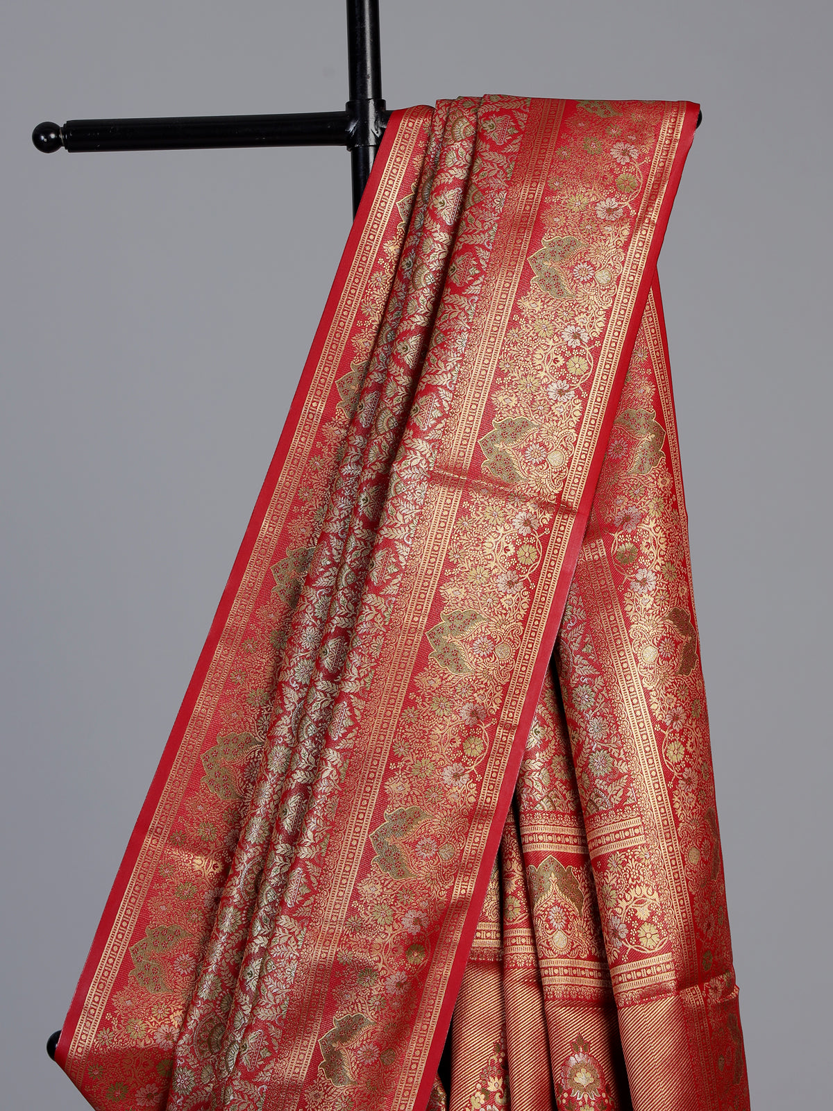 Red art tissue kanjivaram banarasi festive saree