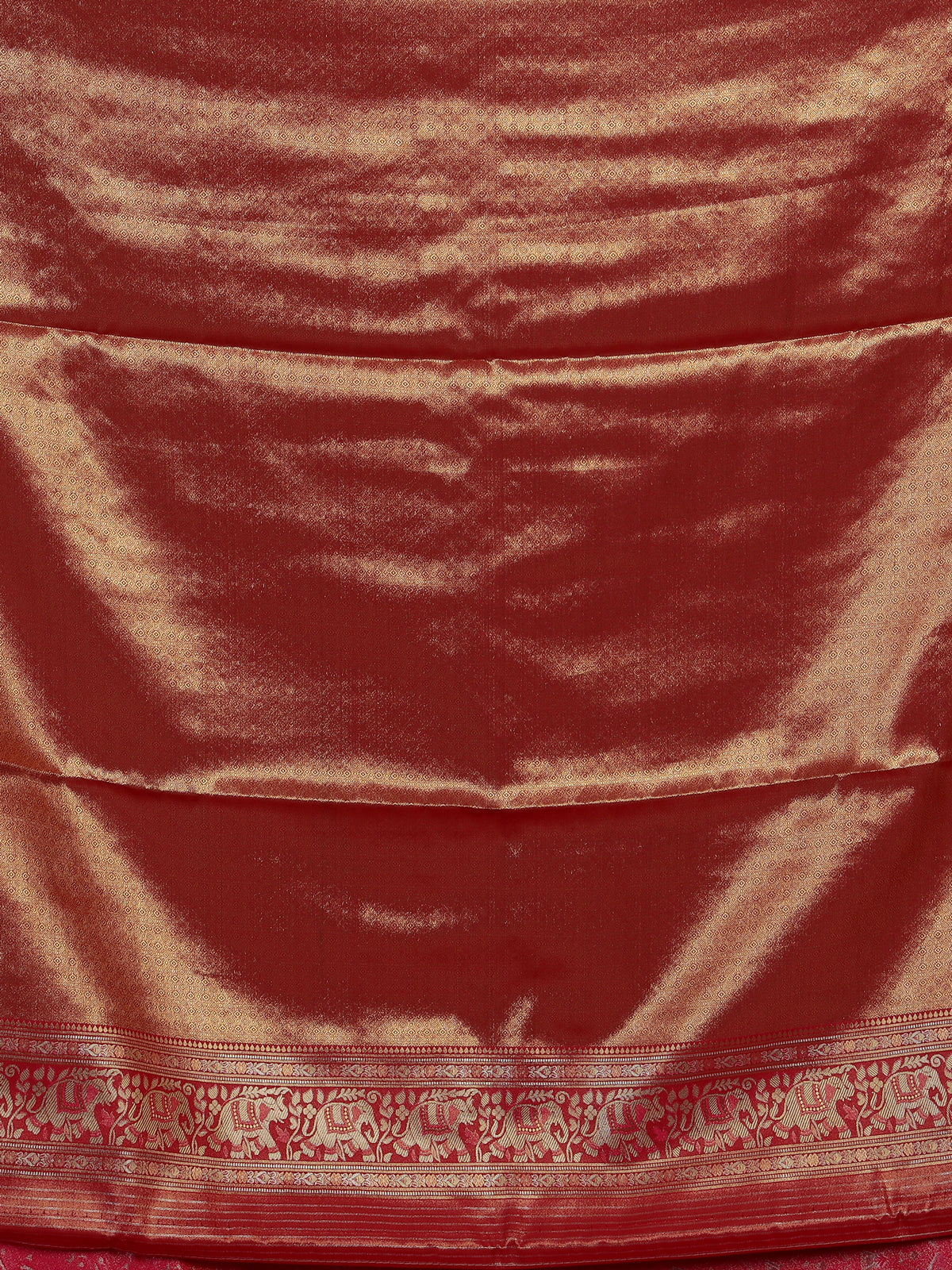 Red art tissue kanjivaram elephant motif saree