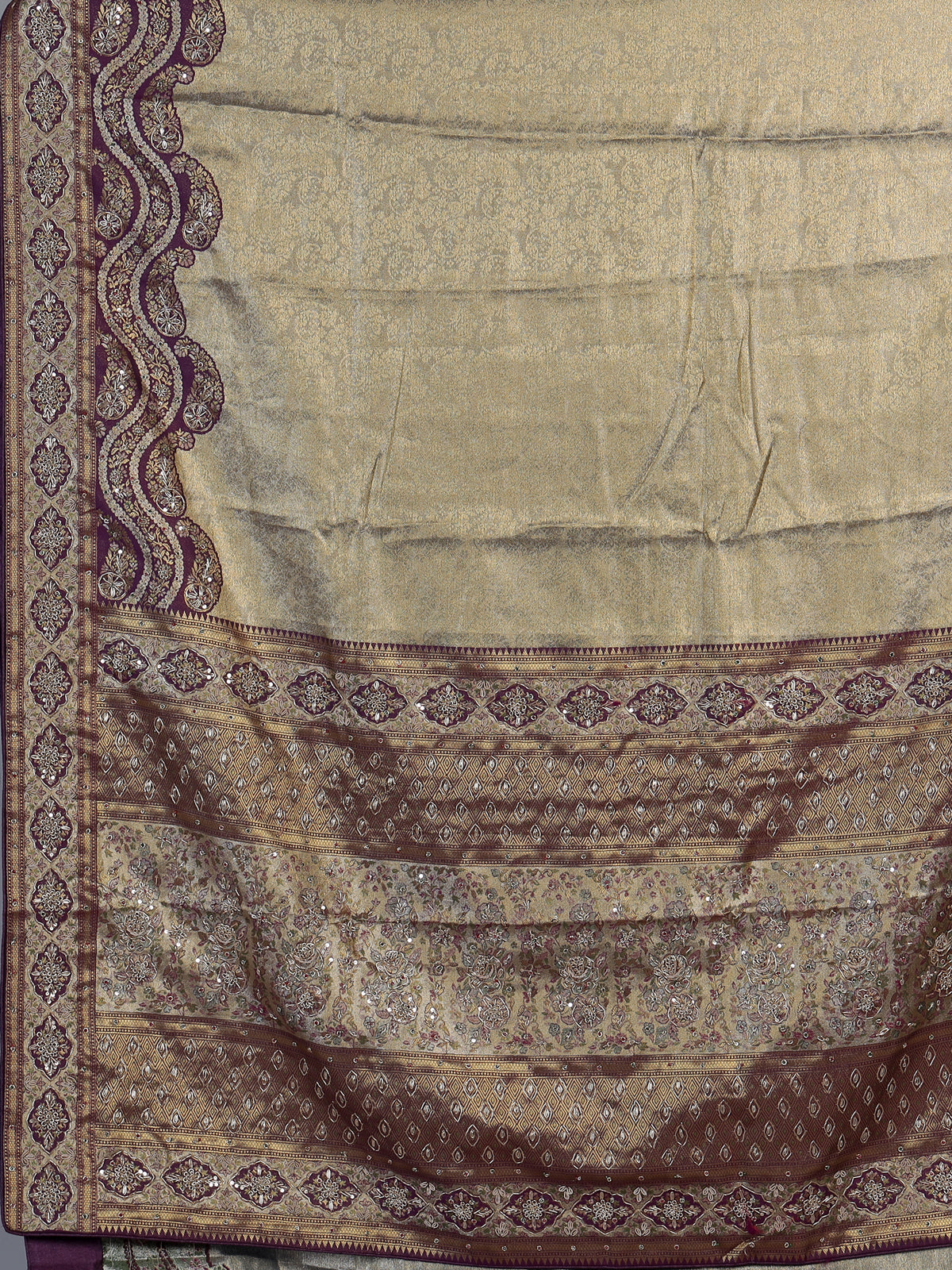 Purple art tissue kanjivaram heritage saree