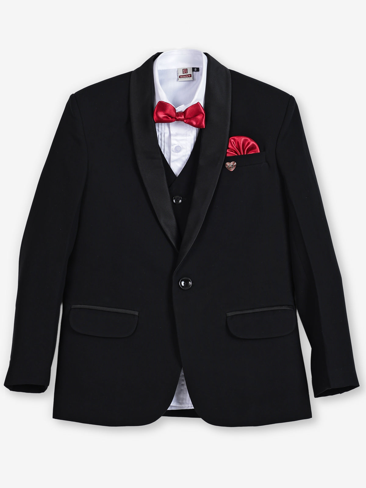 Black terry rayon boys coat suit for weddings