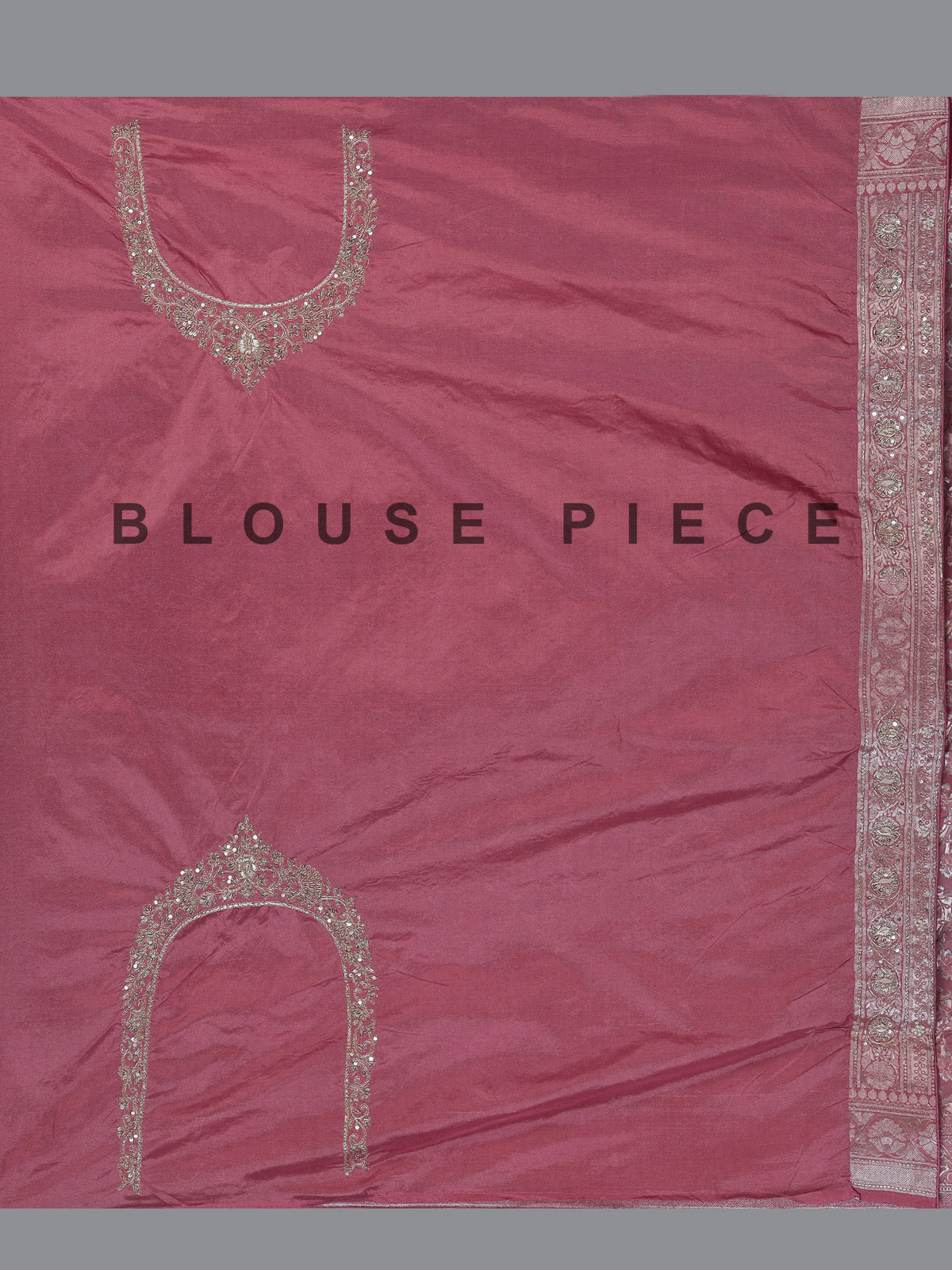 Mauve pink dola silk festive saree with zari work