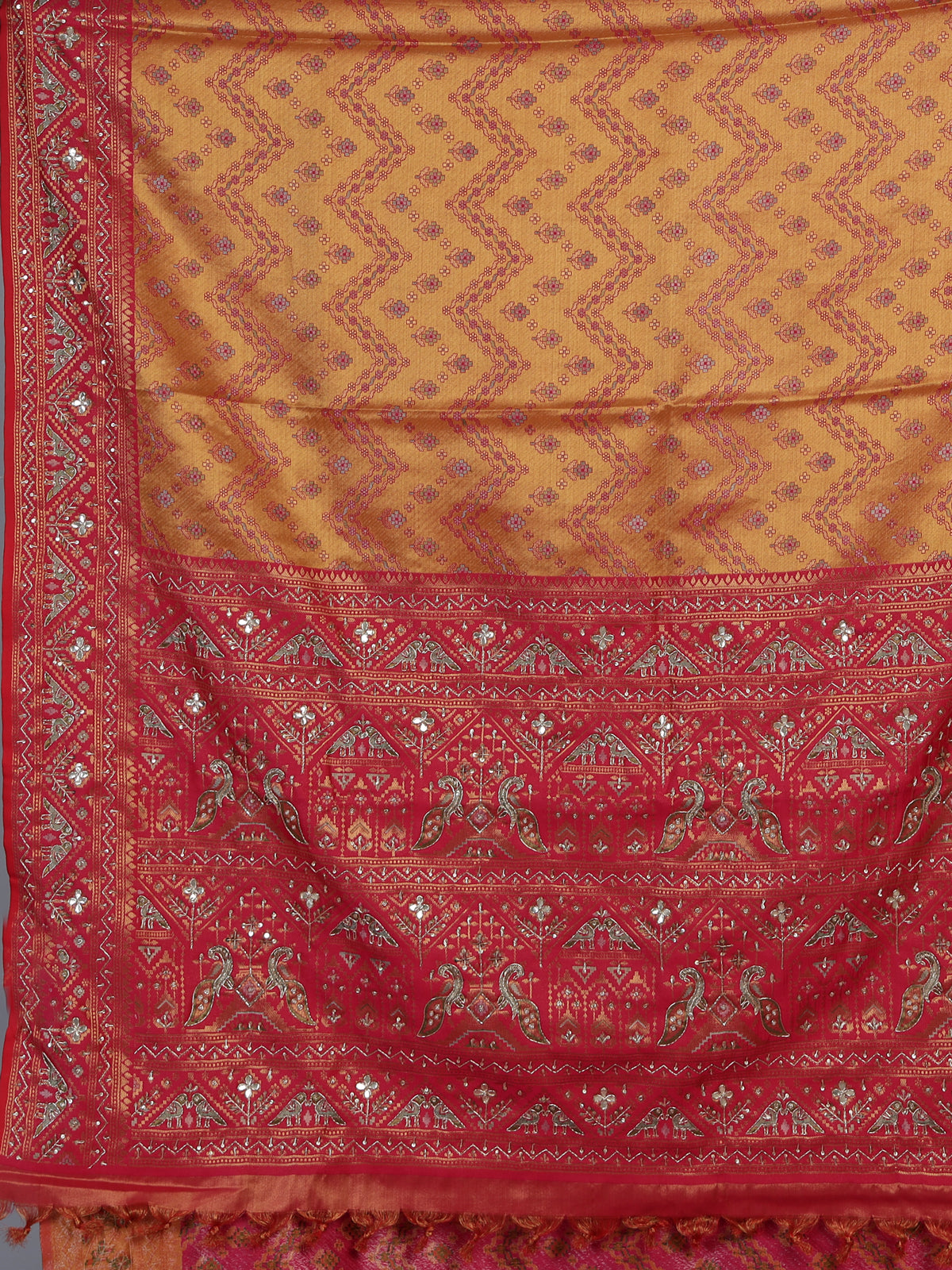 Chikoo beige kanjivaram tissue silk saree with bird motifs