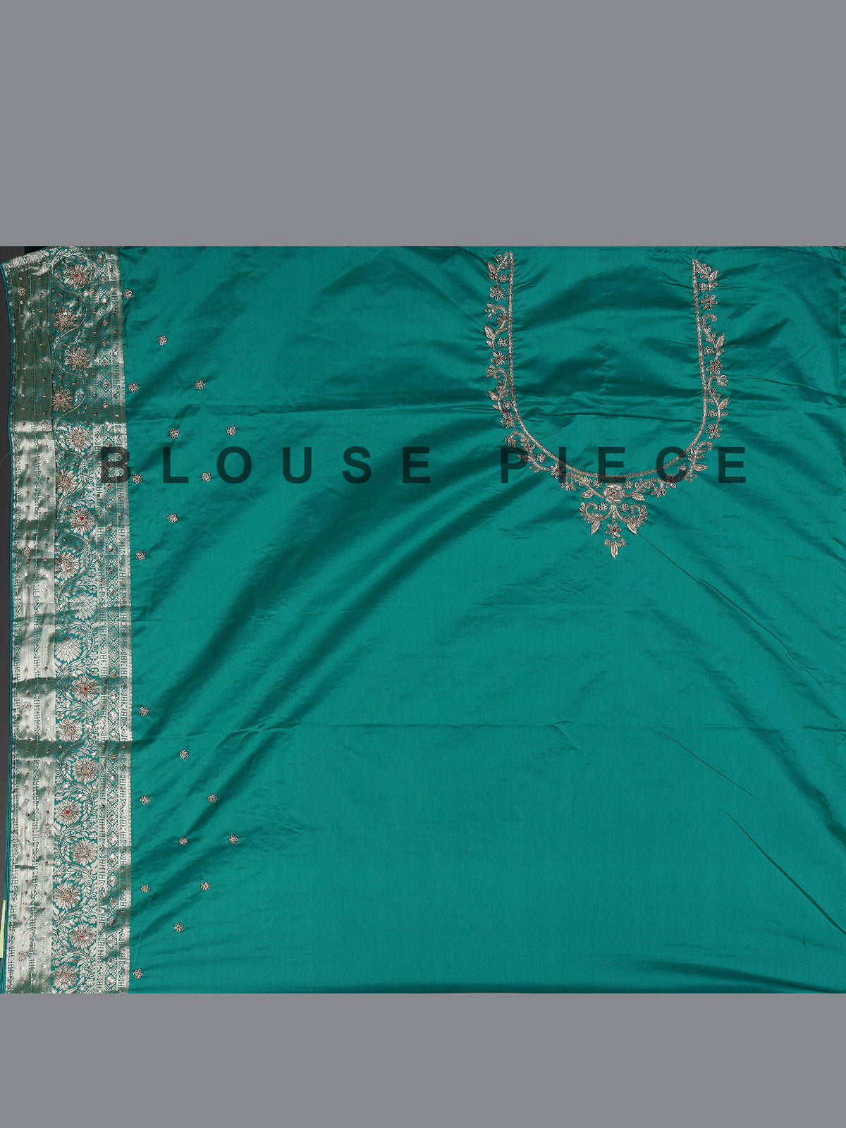 Rama green kanjivaram silk floral festive designer saree for women