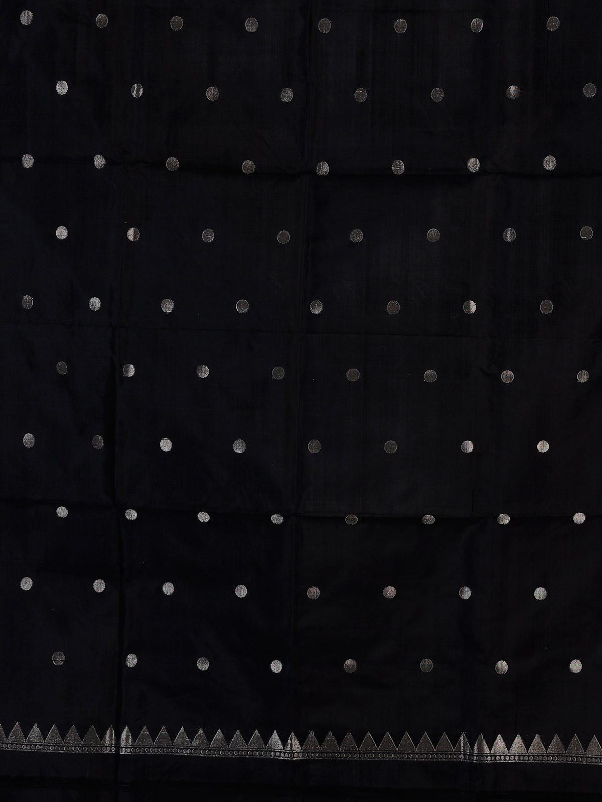 Black soft silk saree with elegant zari border and pallu