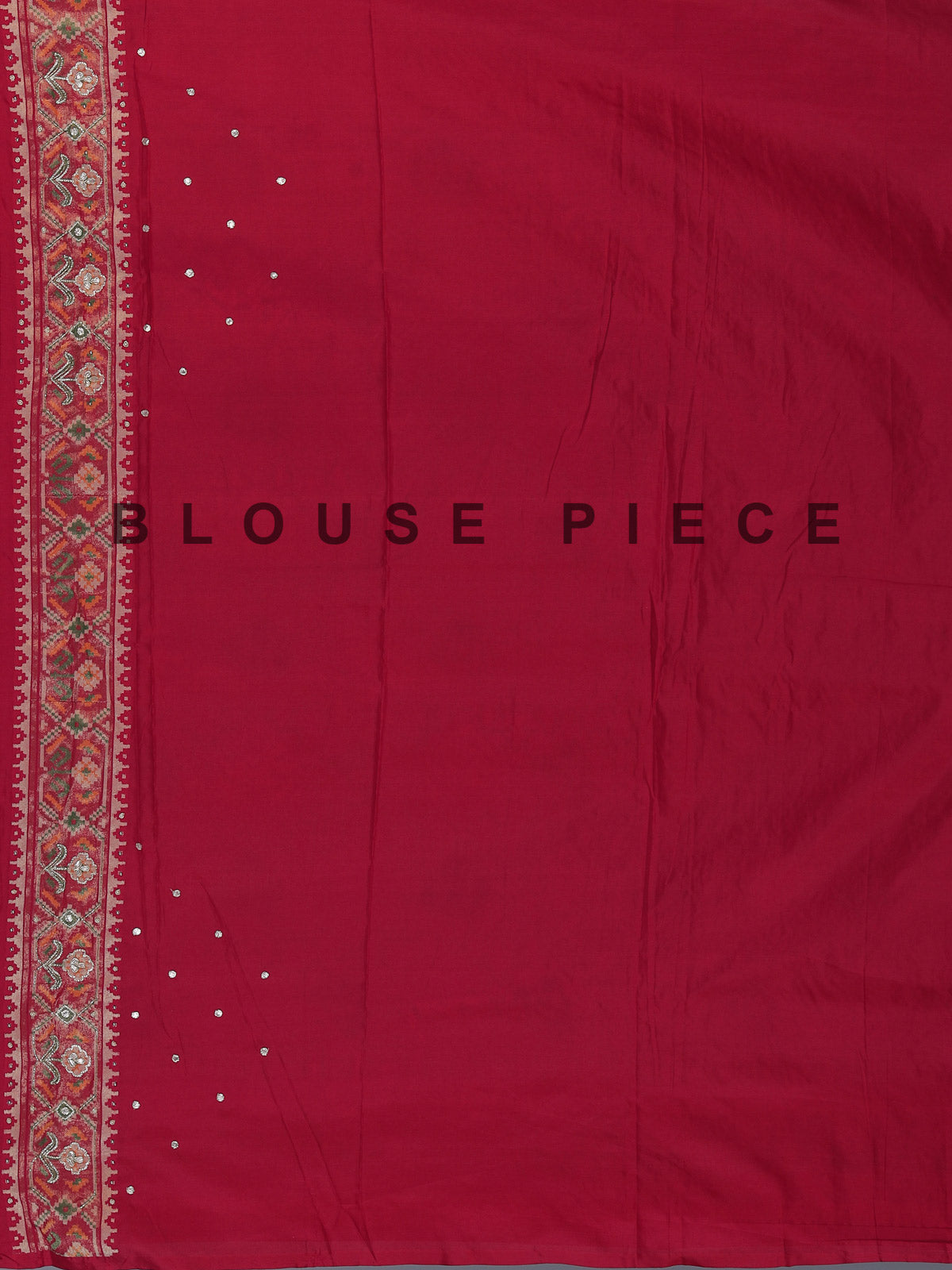 Red art patola silk saree with elegant stone work