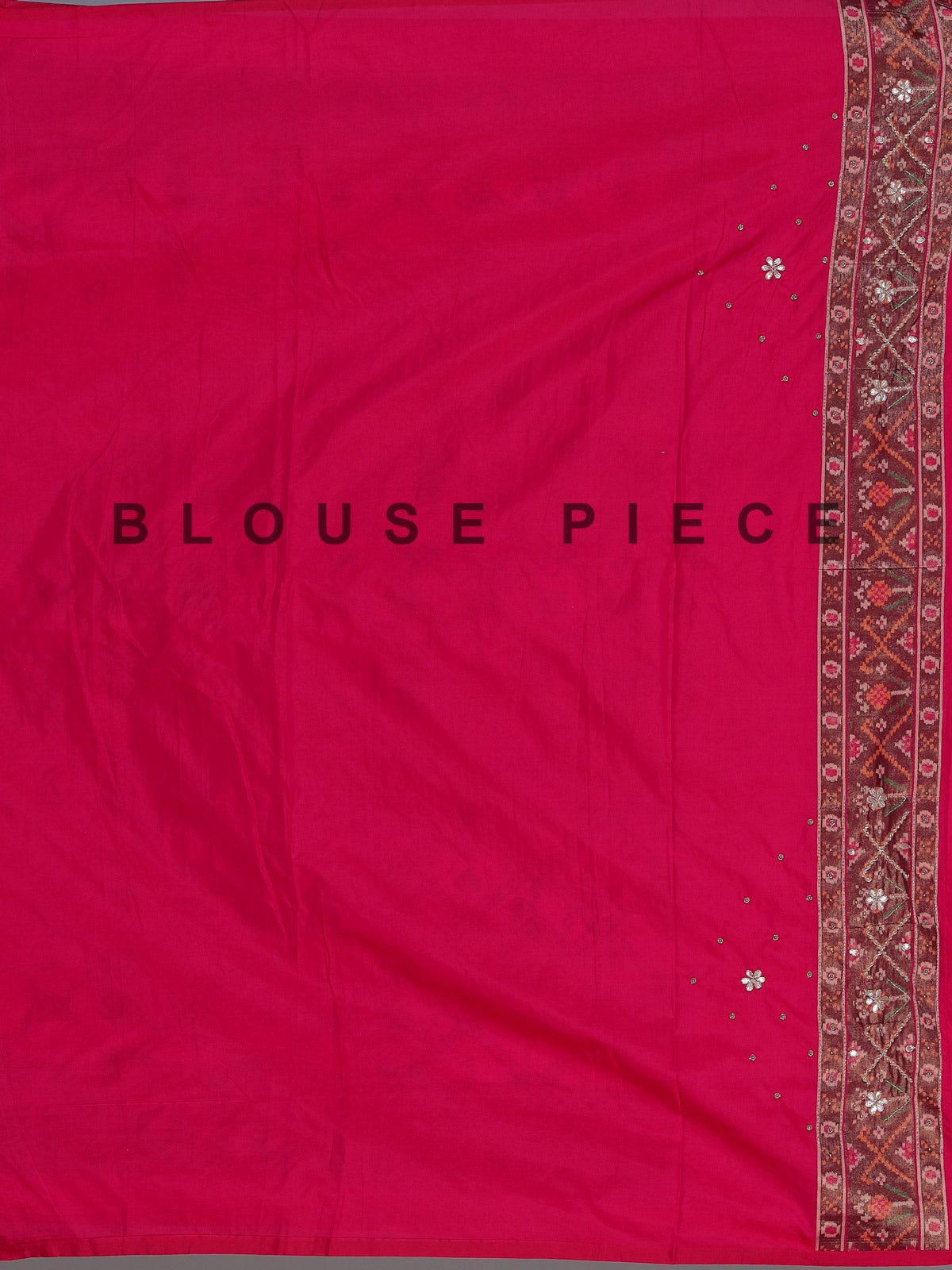 Rani pink art patola silk saree with bird motif design