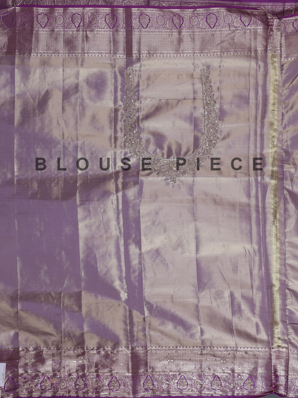 Pastel lilac purple kanjivaram tissue silk saree with zari elegance